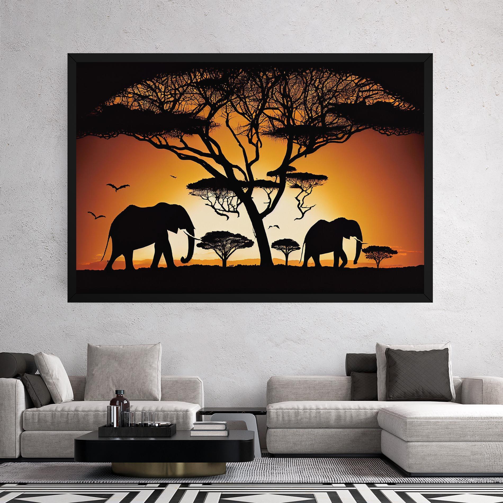 Leinwandbild Sunset Silhouette mockup 2