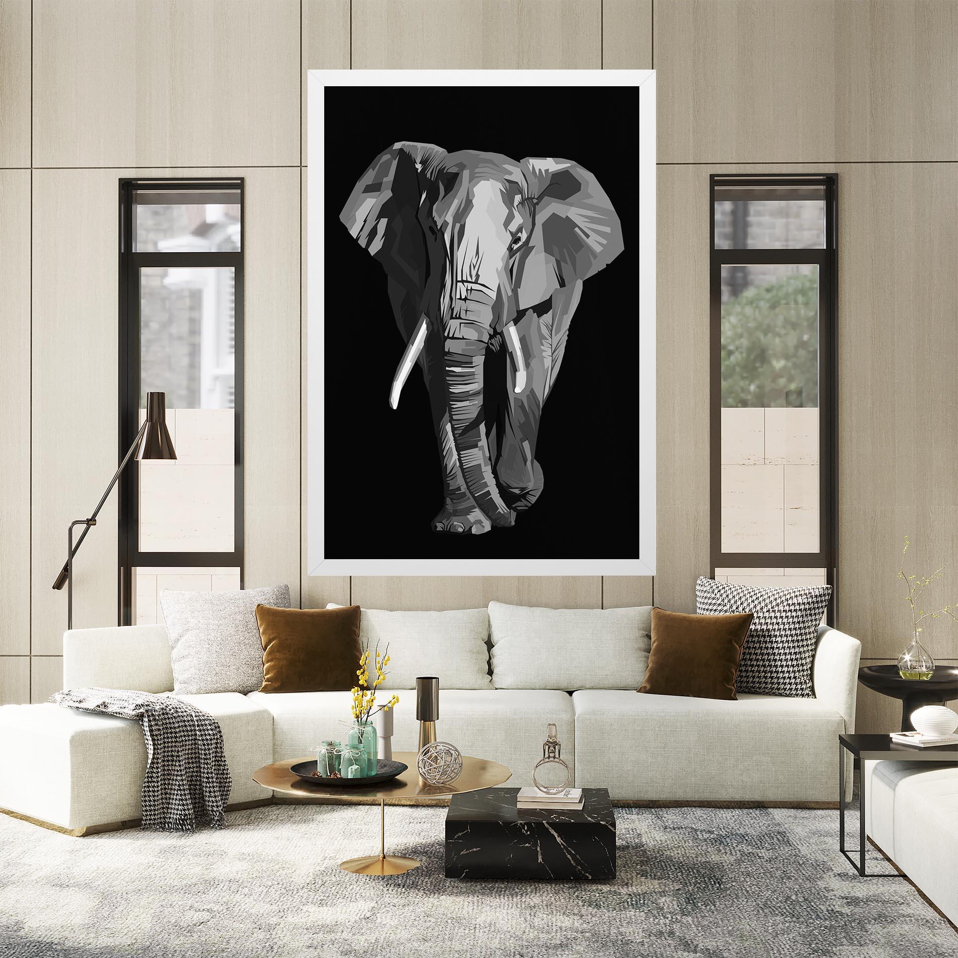 Leinwandbild Beautiful Grey Elephant mockup 2