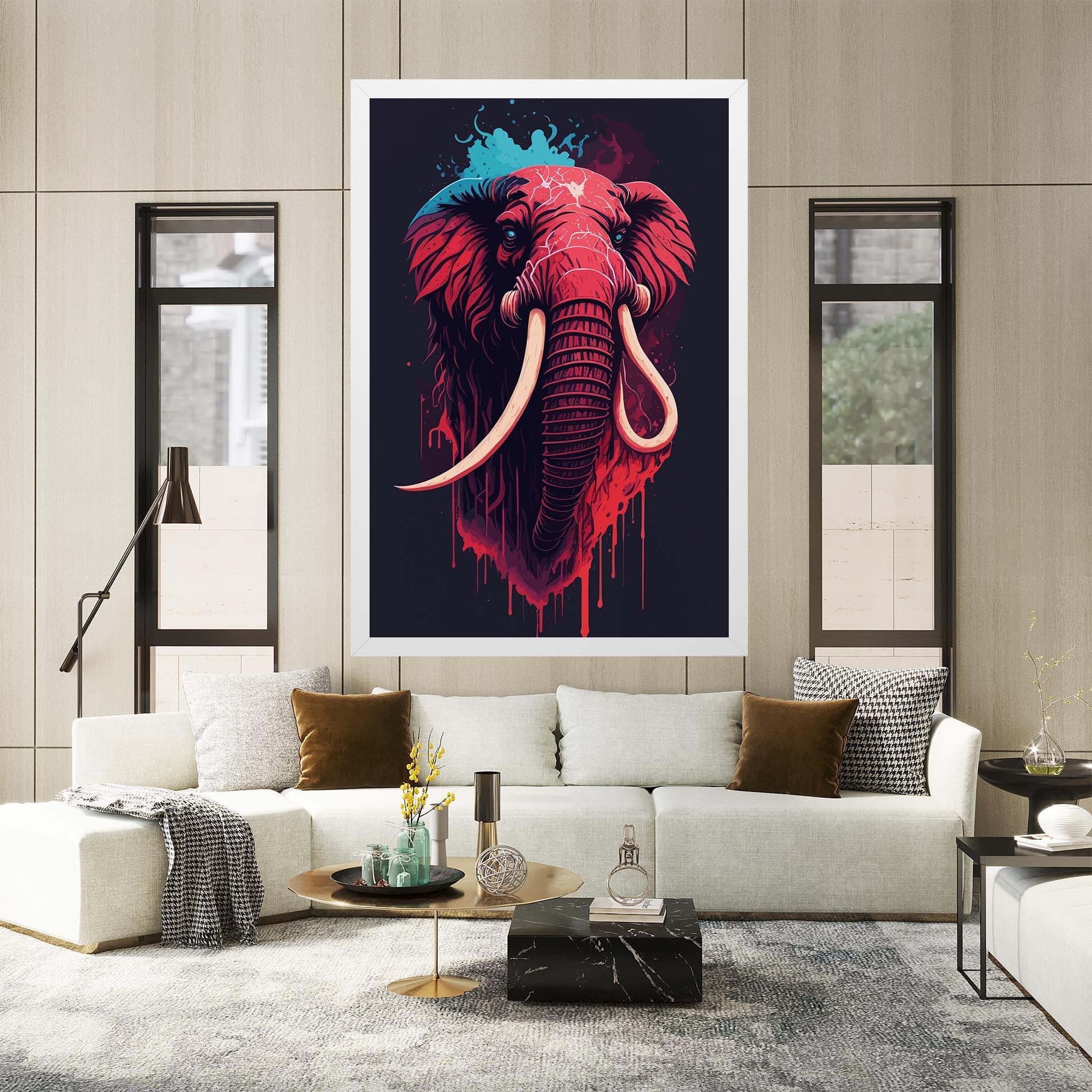 Leinwandbild Blue Red Elephant mockup 2