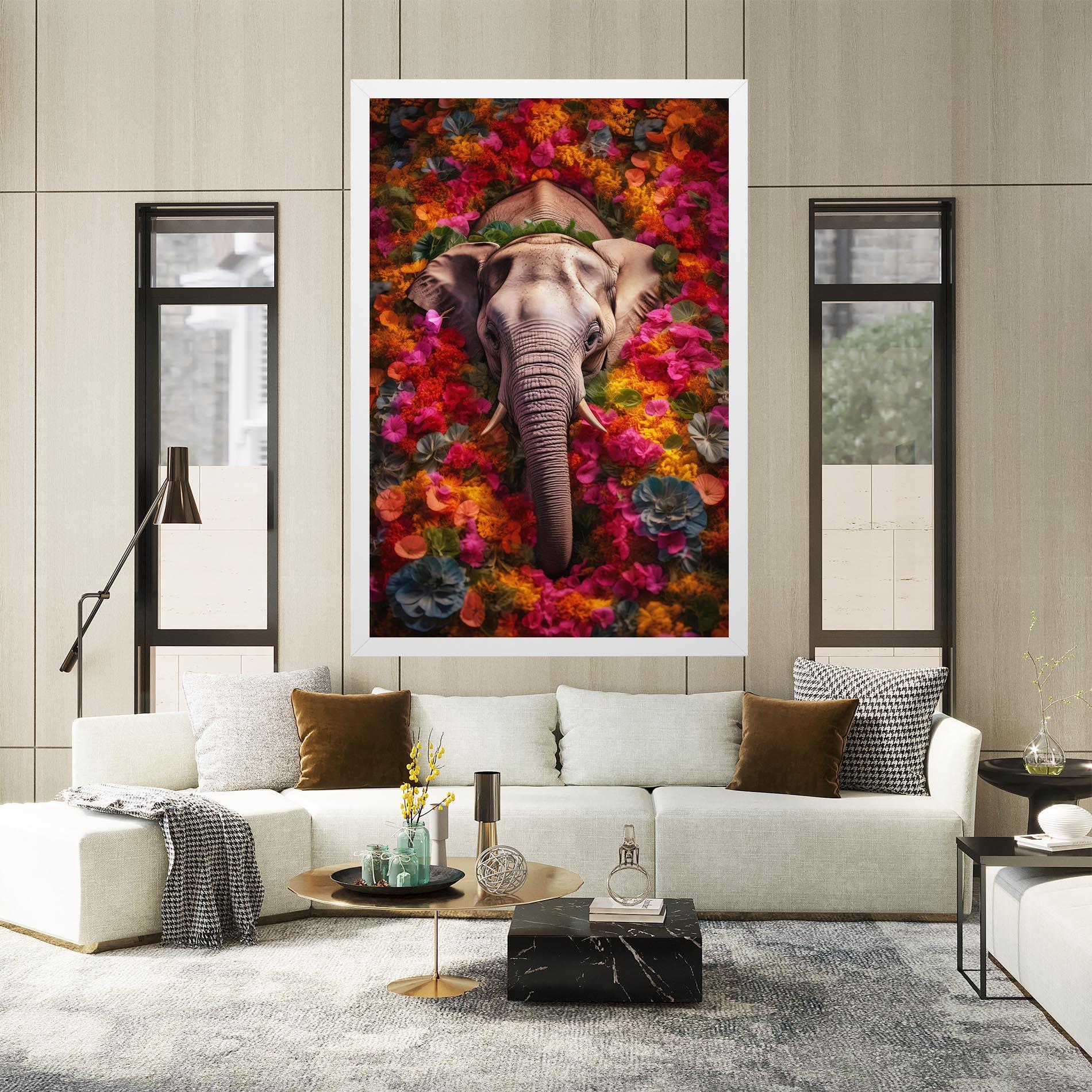 Leinwandbild Flower Elephant mockup 2