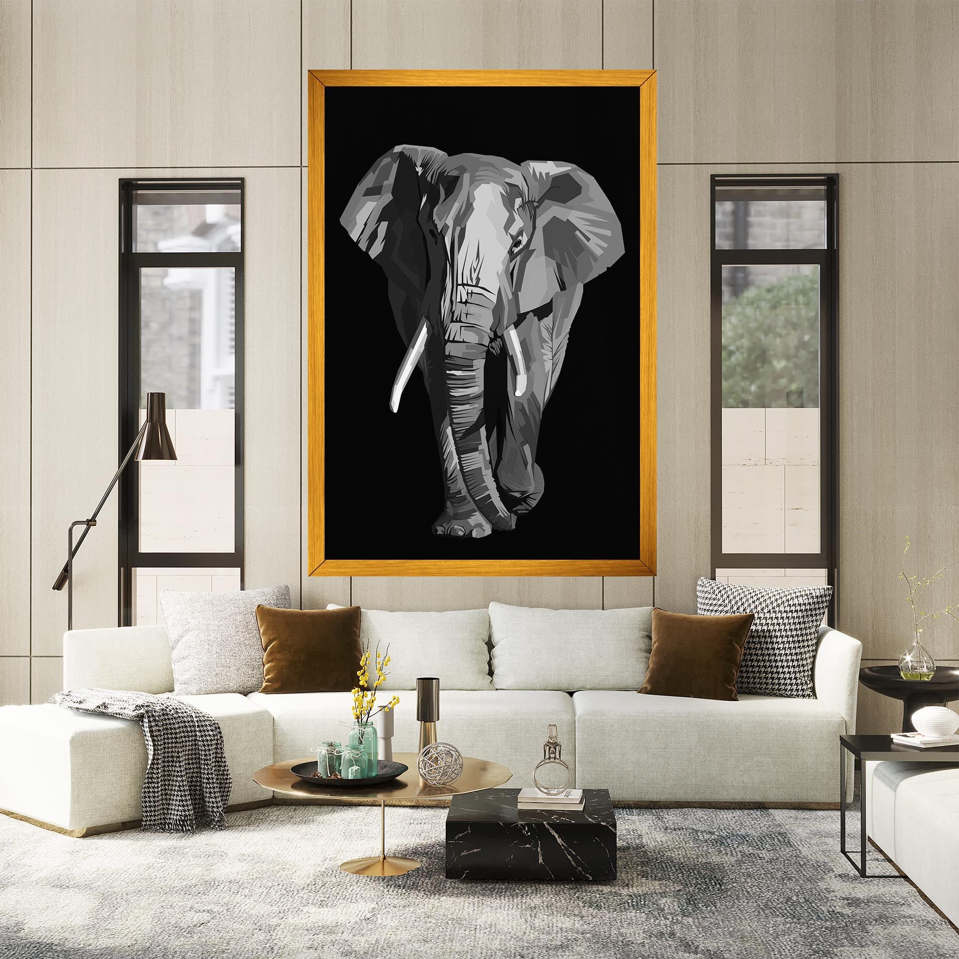 Beautiful Grey Elephant mockup 2