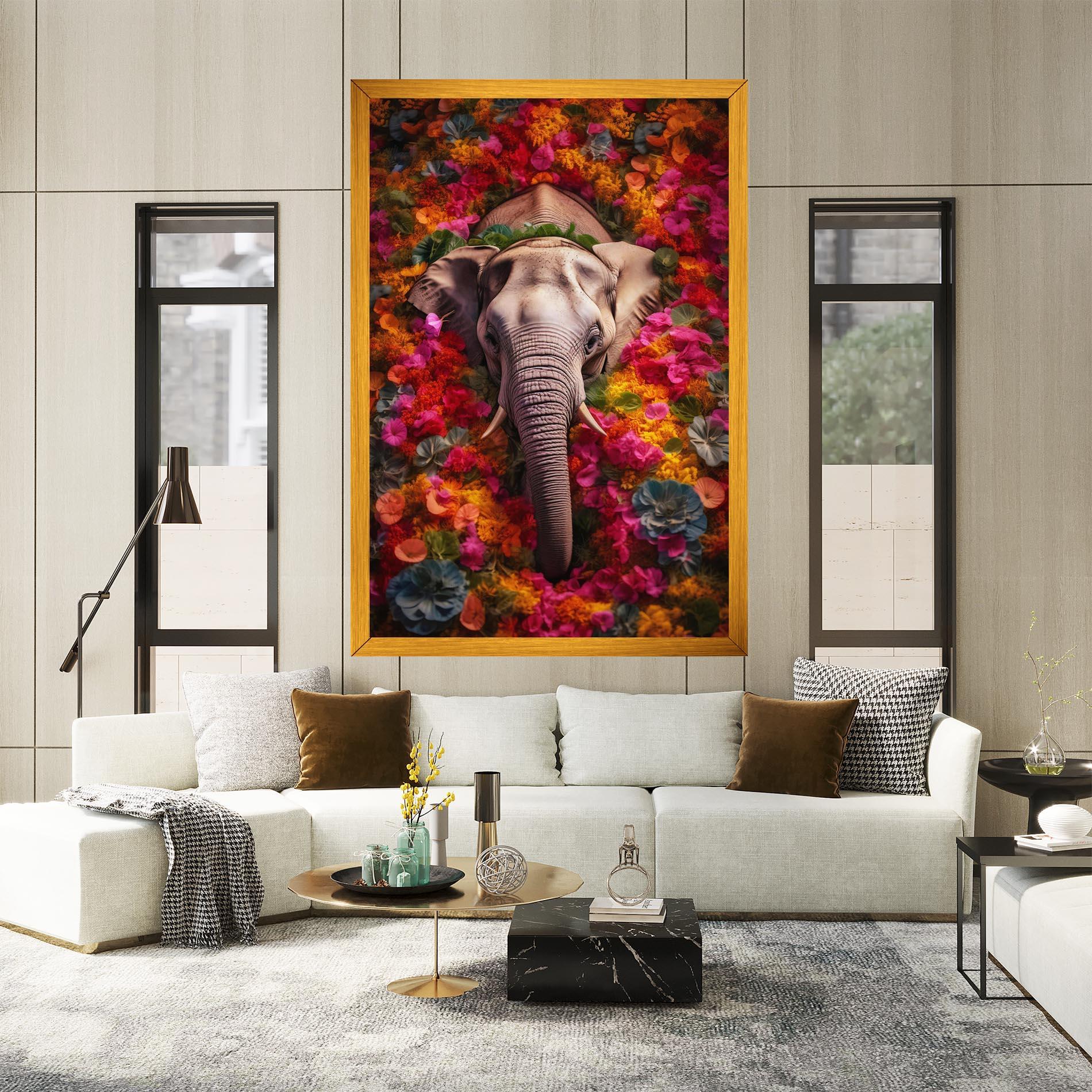 Leinwandbild Flower Elephant mockup 2