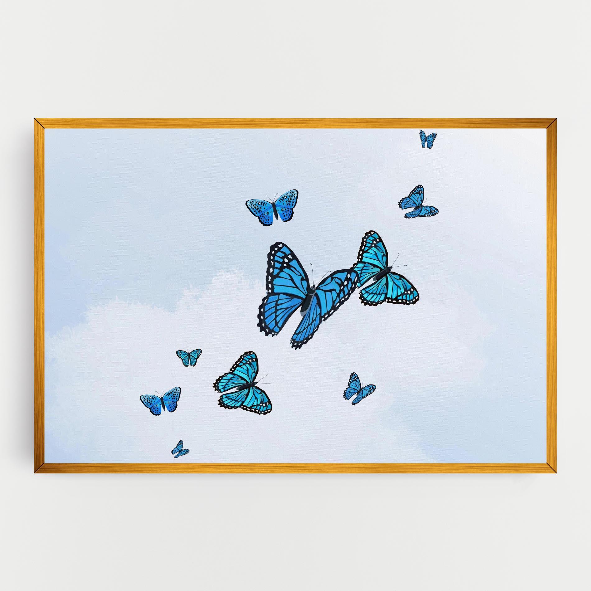 Leinwandbild Blue Sky Butterfly mockup 0