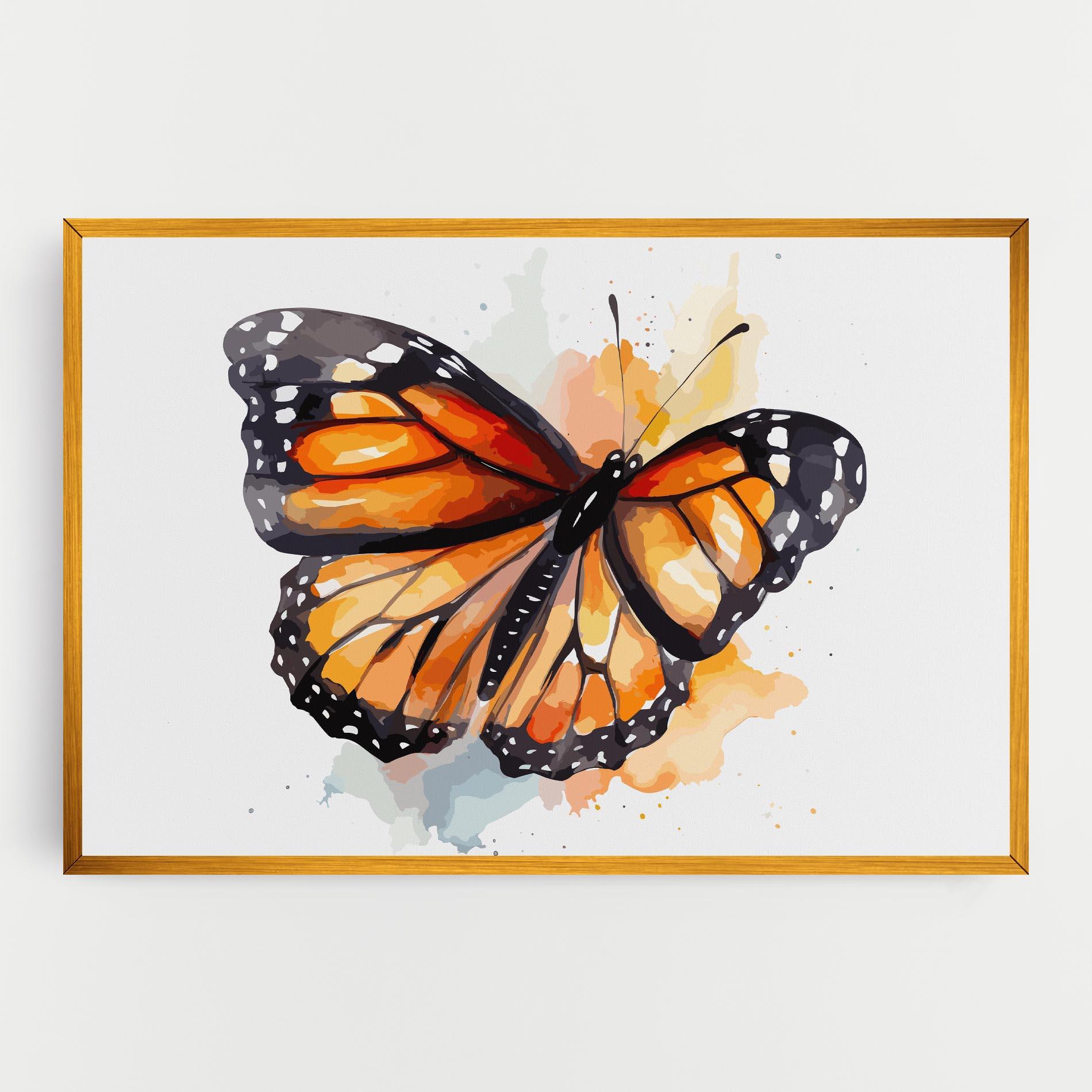 Leinwandbild Orange Butterfly mockup 0
