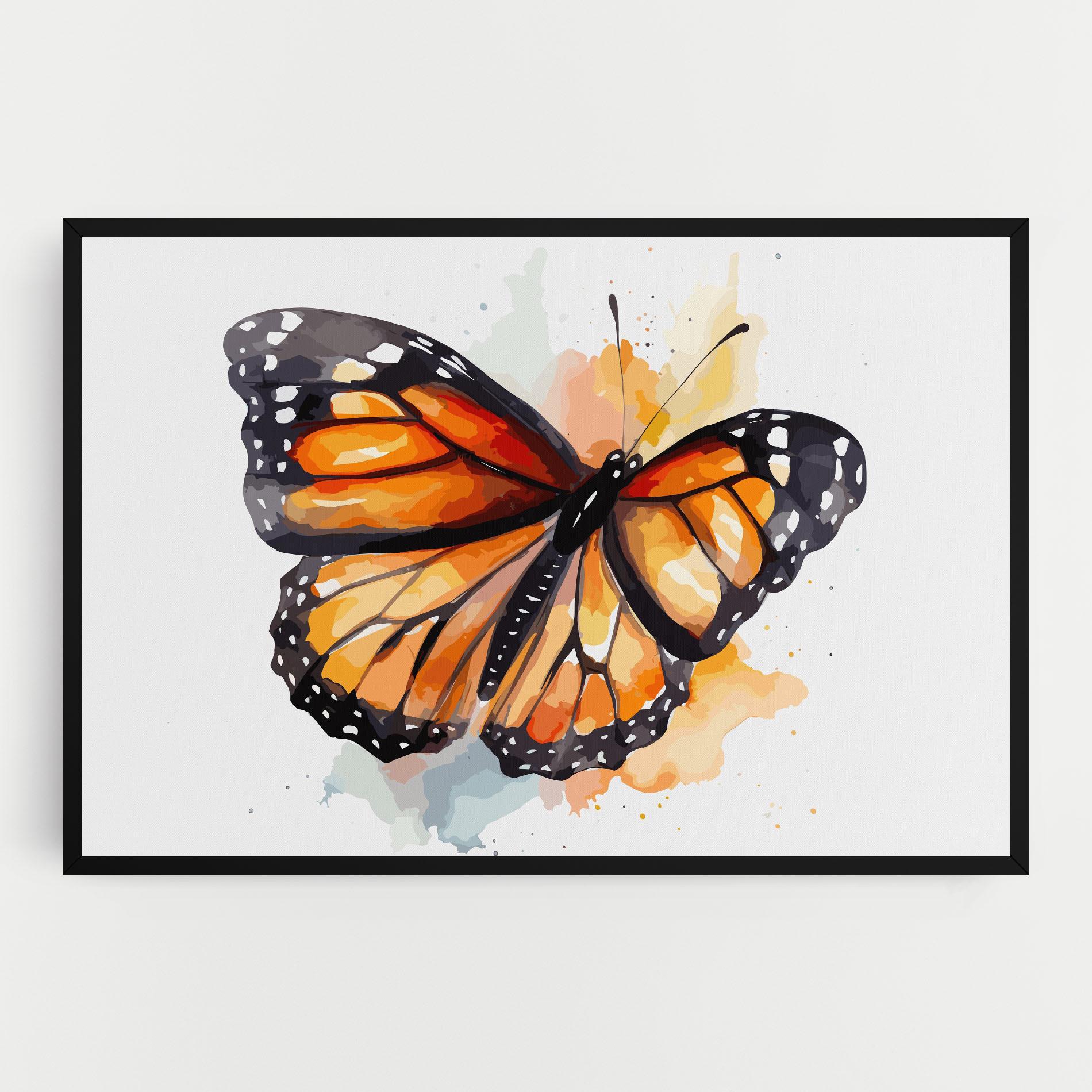 Leinwandbild Orange Butterfly mockup 0
