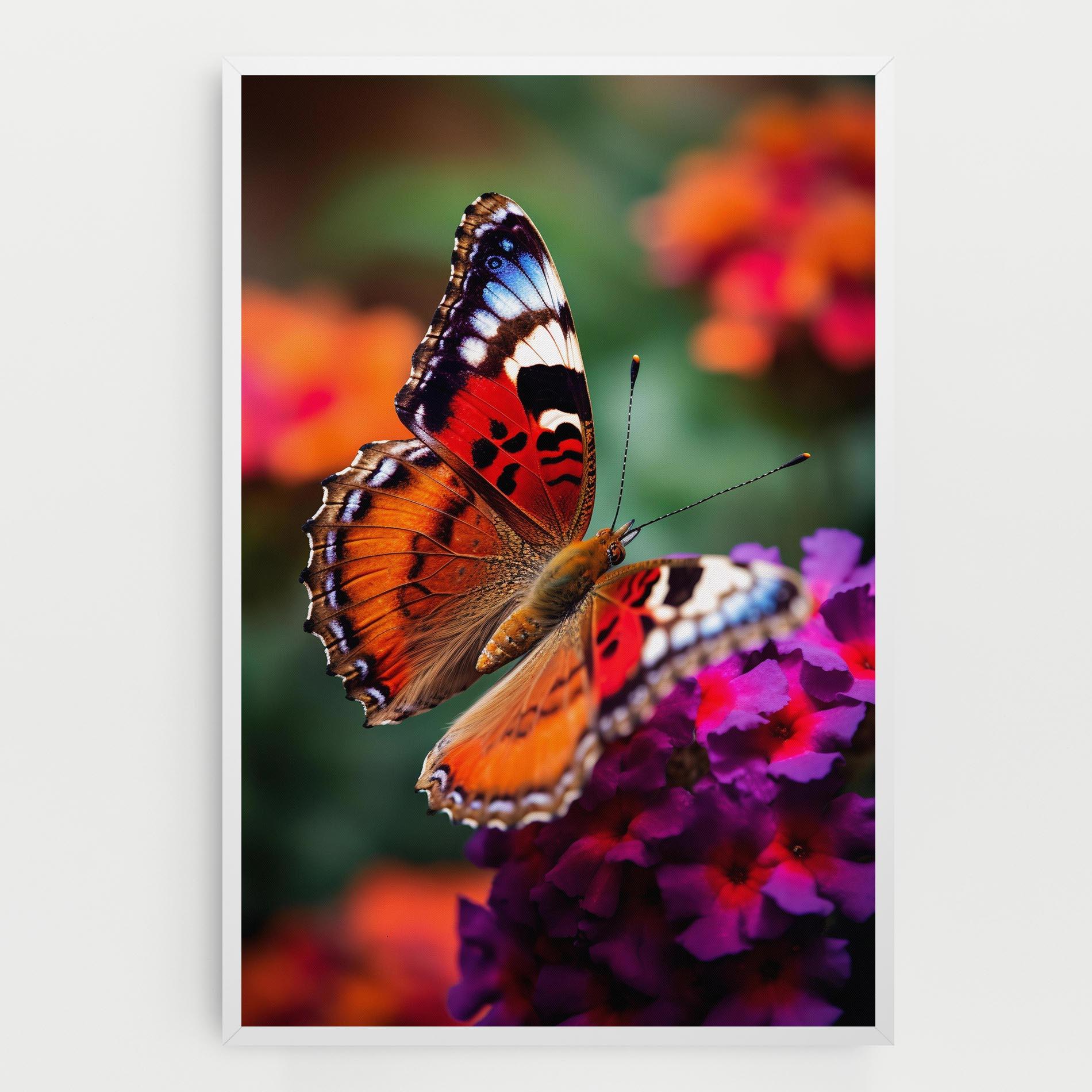 Leinwandbild Red Blue Butterfly mockup 0