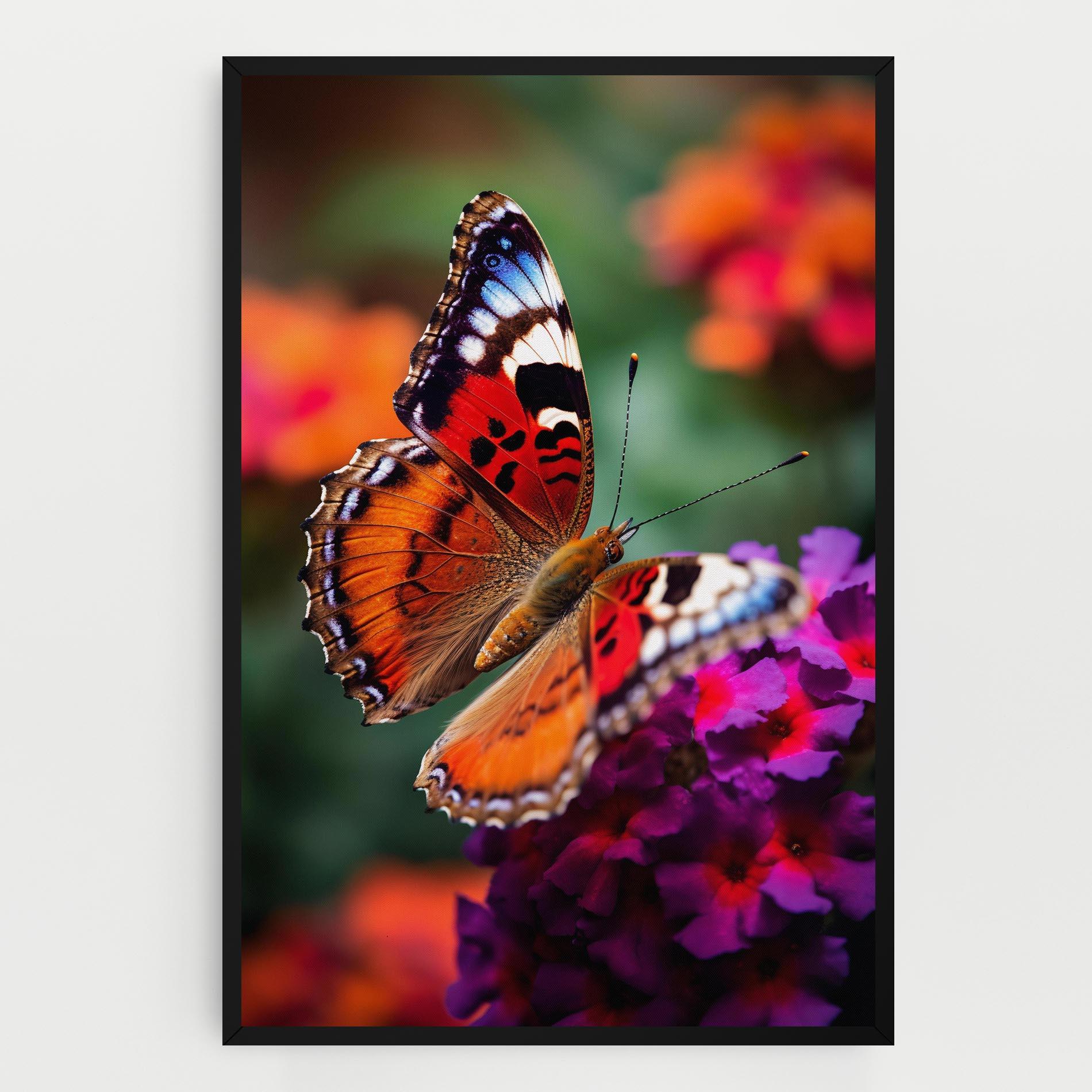 Leinwandbild Red Blue Butterfly mockup 0