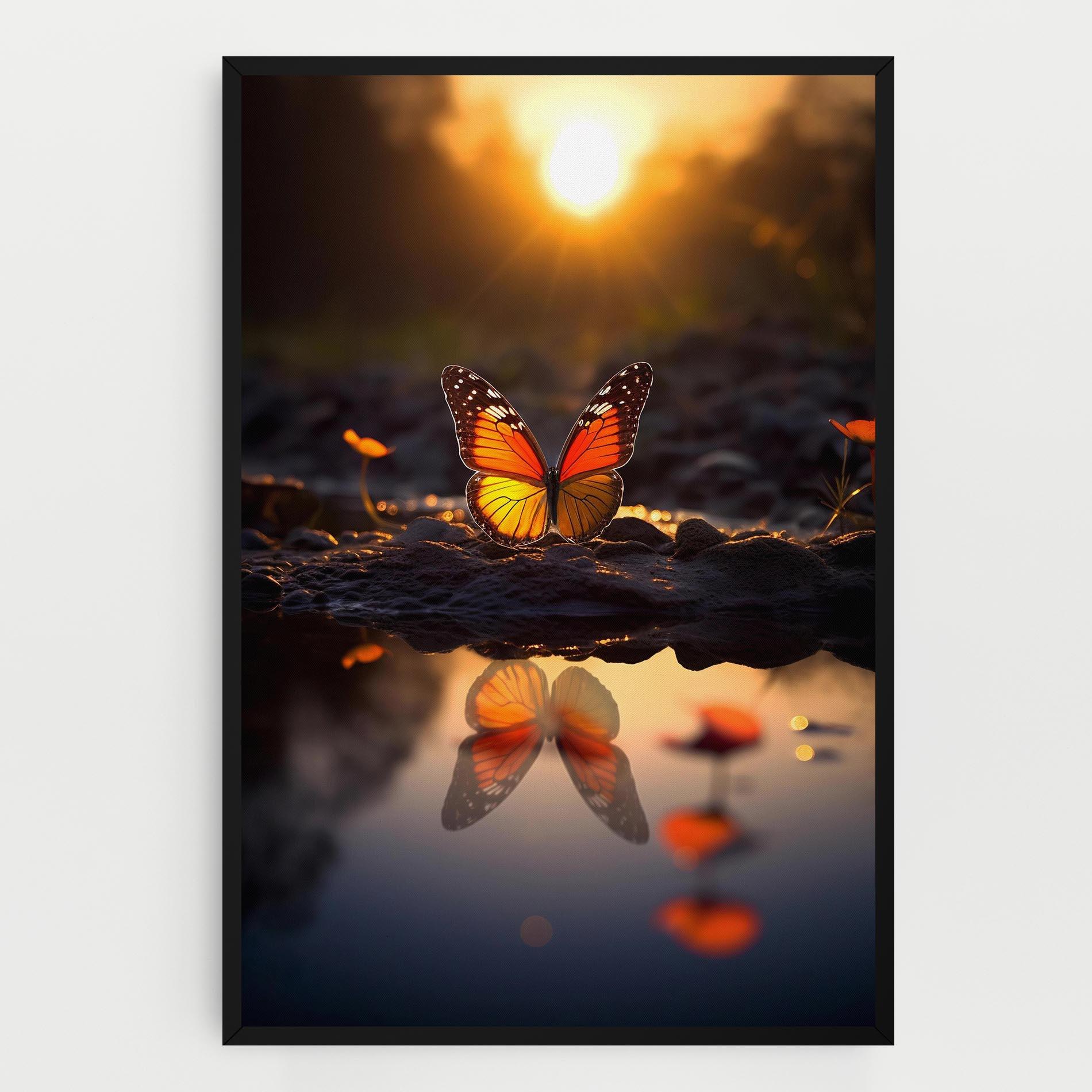 Leinwandbild Sun Water Butterfly mockup 0