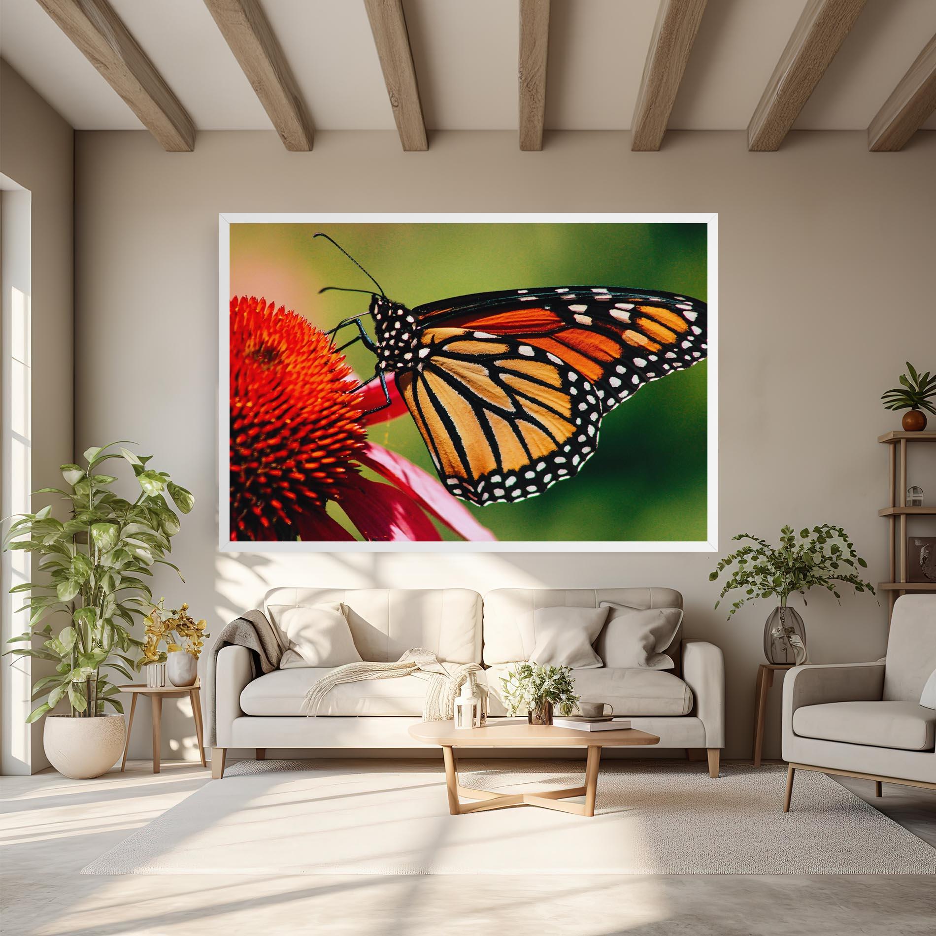 Leinwandbild Big Orange Butterfly mockup 6
