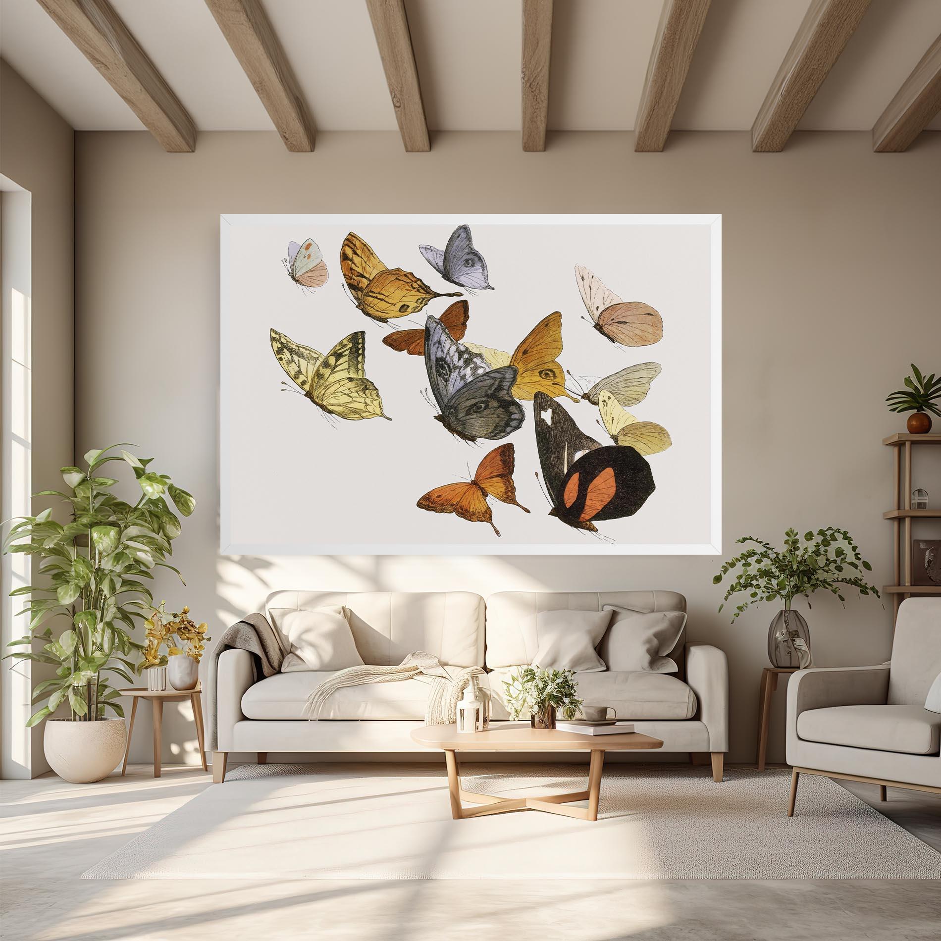 Leinwandbild Butterfly Floating mockup 6