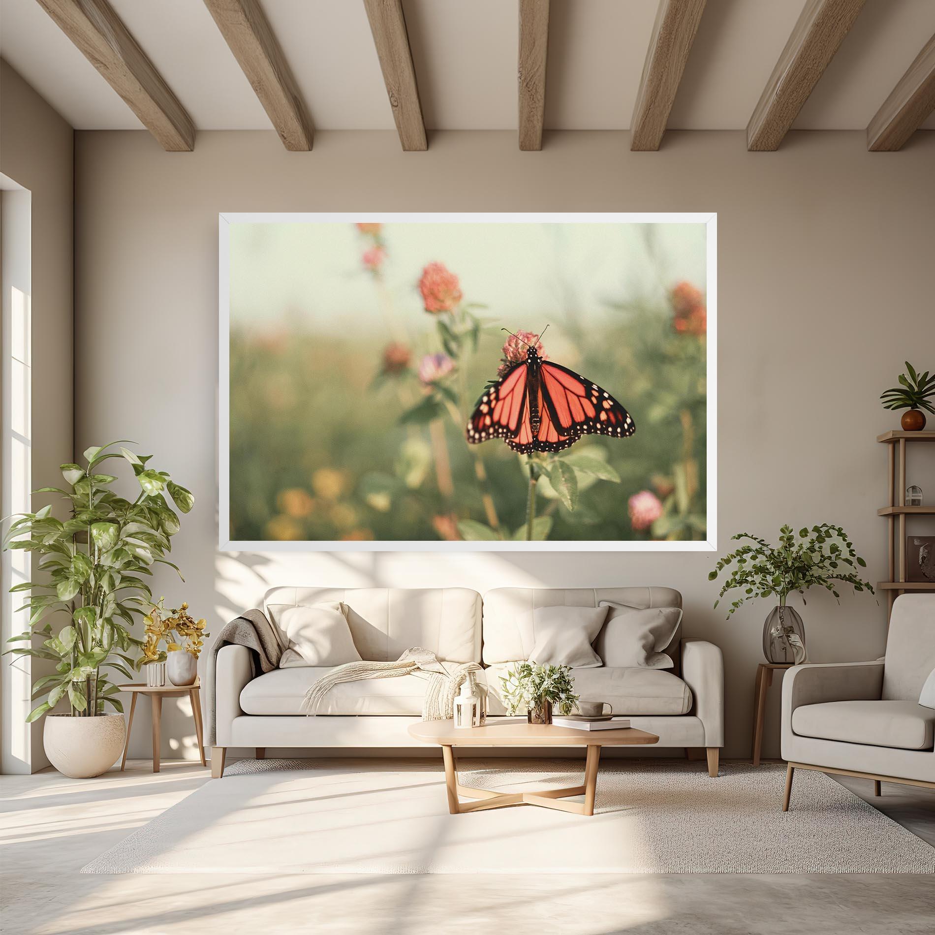 Leinwandbild Light Red Butterfly mockup 6
