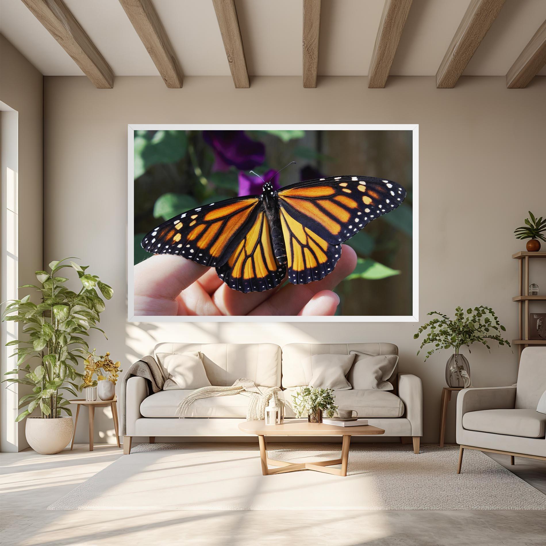 Leinwandbild Open Orange Butterfly mockup 6