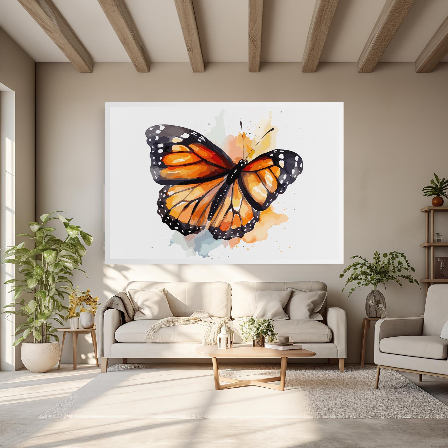 Leinwandbild Orange Butterfly mockup 6