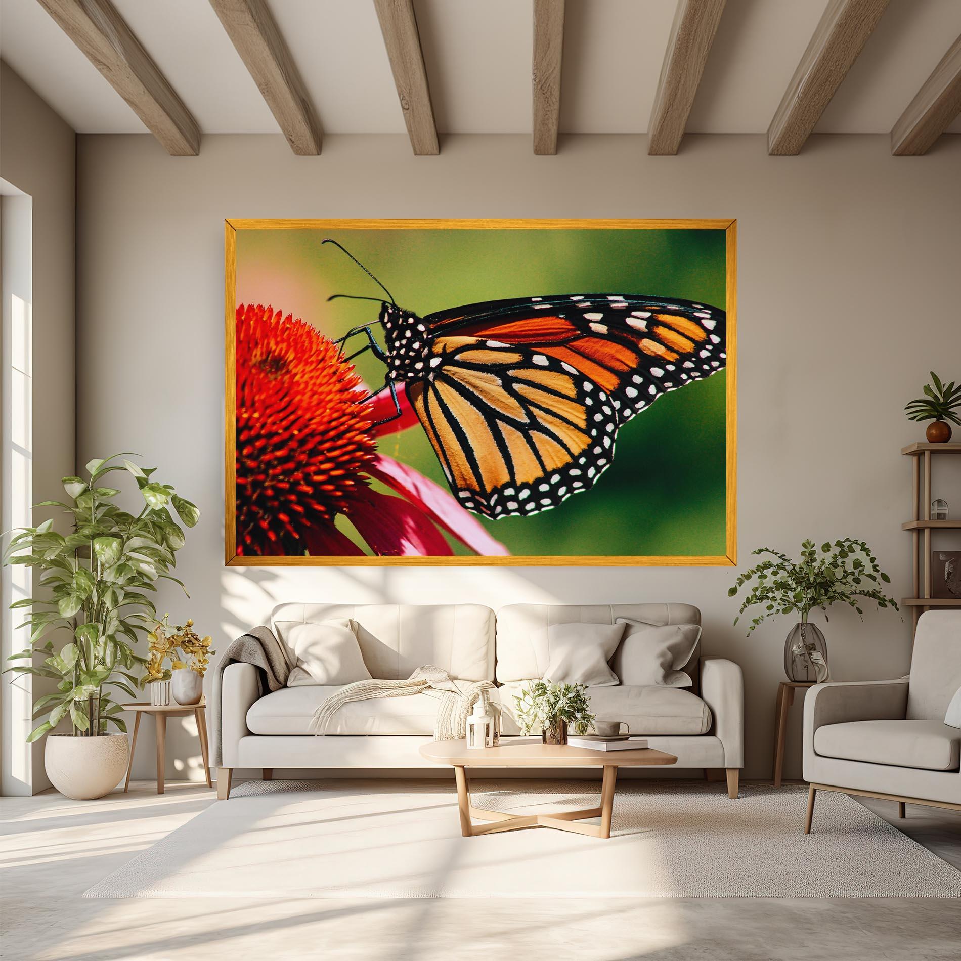 Leinwandbild Big Orange Butterfly mockup 6