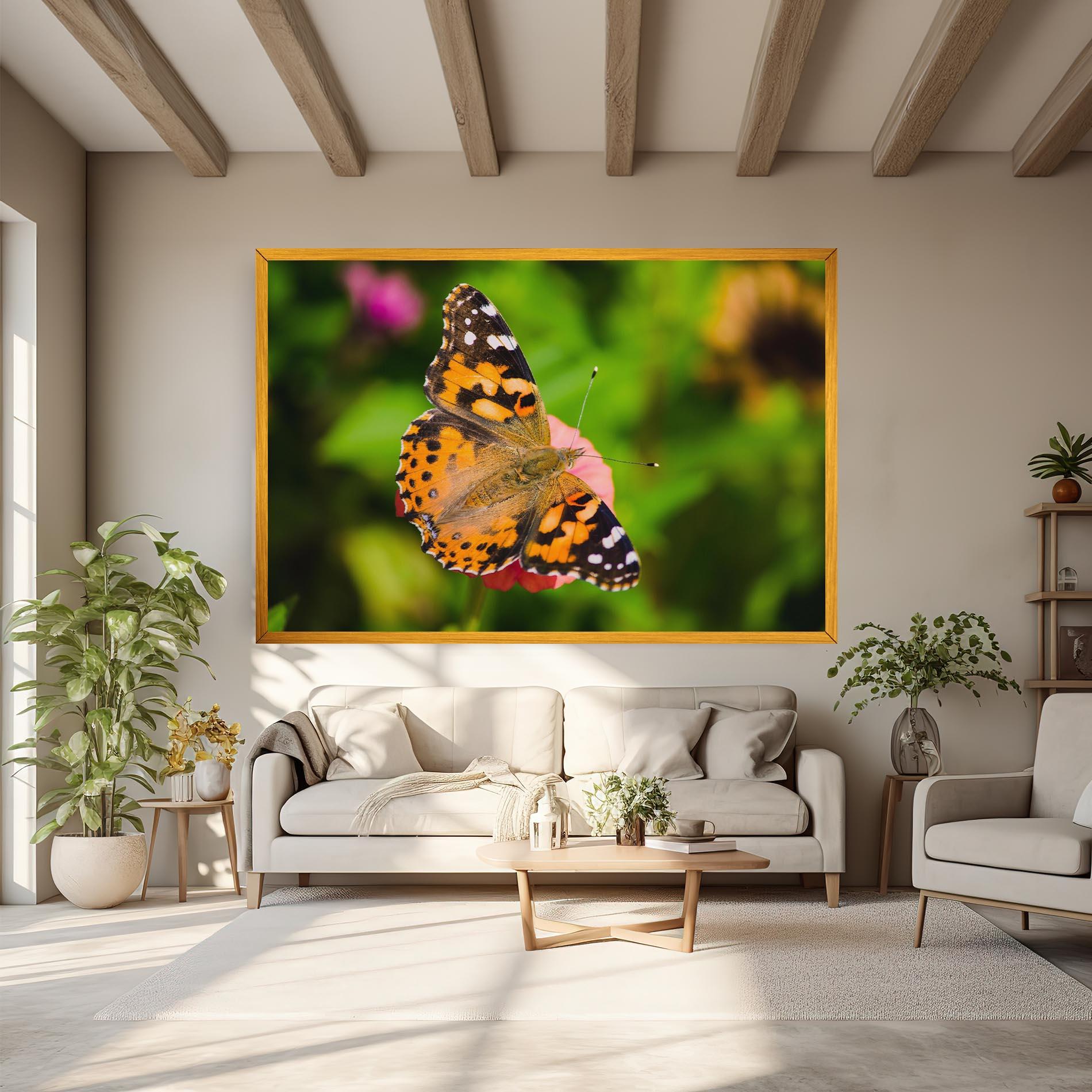 Leinwandbild Butterfly On Flower mockup 6