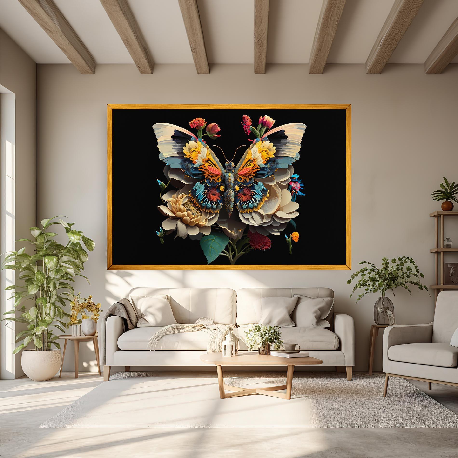 Leinwandbild Colorful Butterfly mockup 6