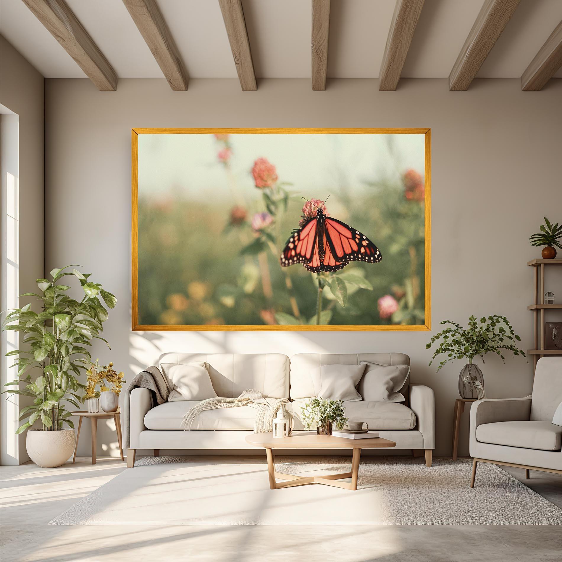 Leinwandbild Light Red Butterfly mockup 6