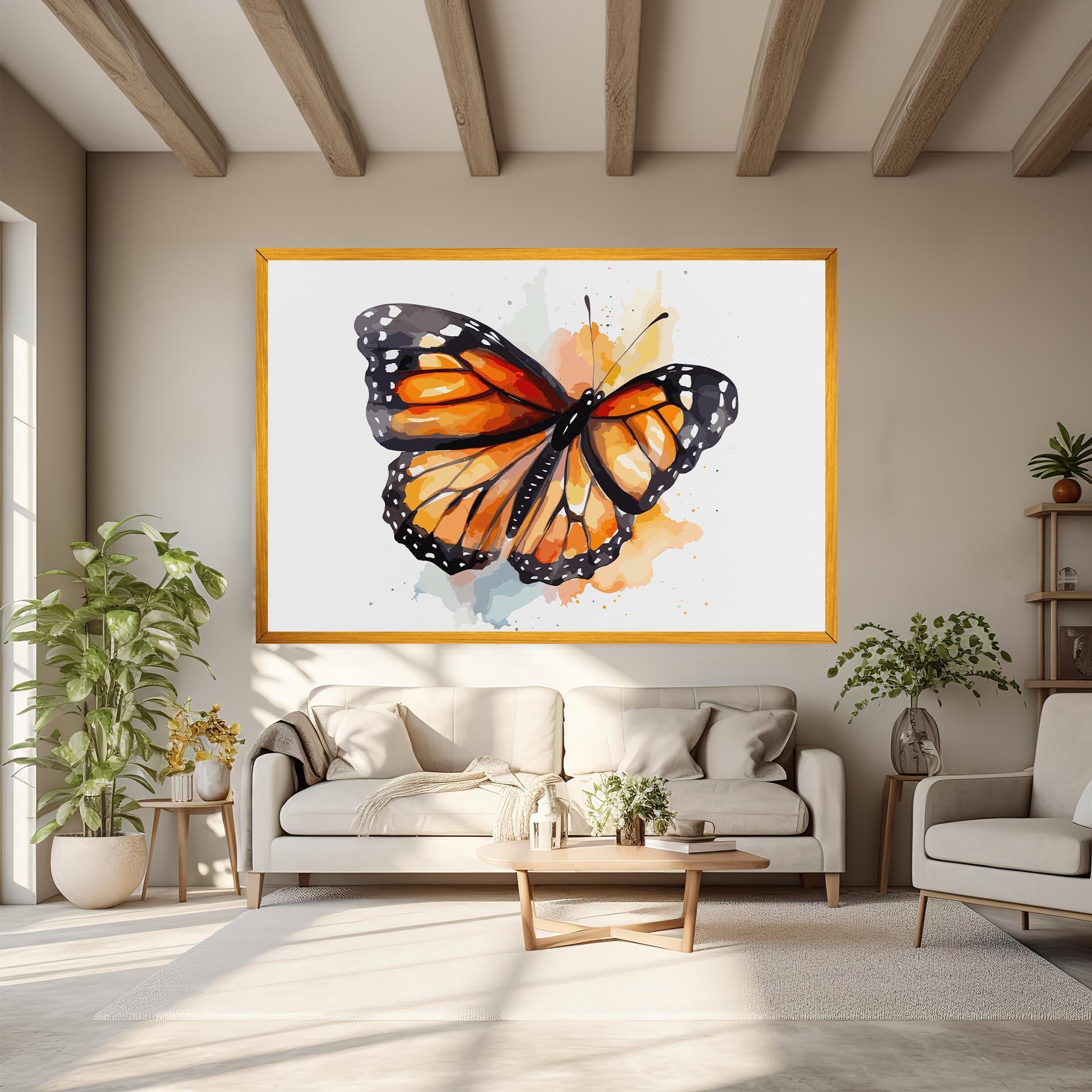 Leinwandbild Orange Butterfly mockup 6