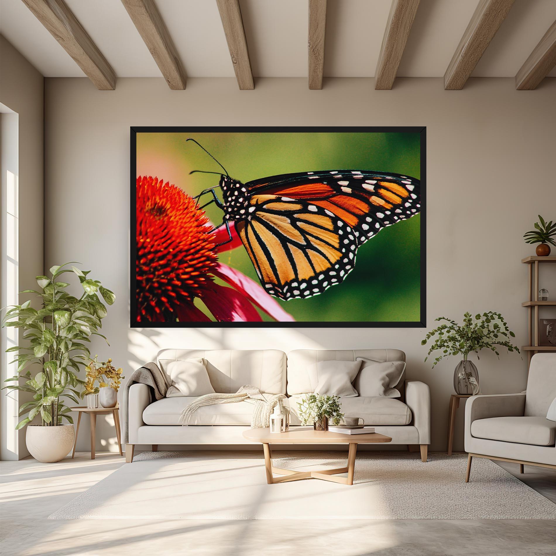 Leinwandbild Big Orange Butterfly mockup 6