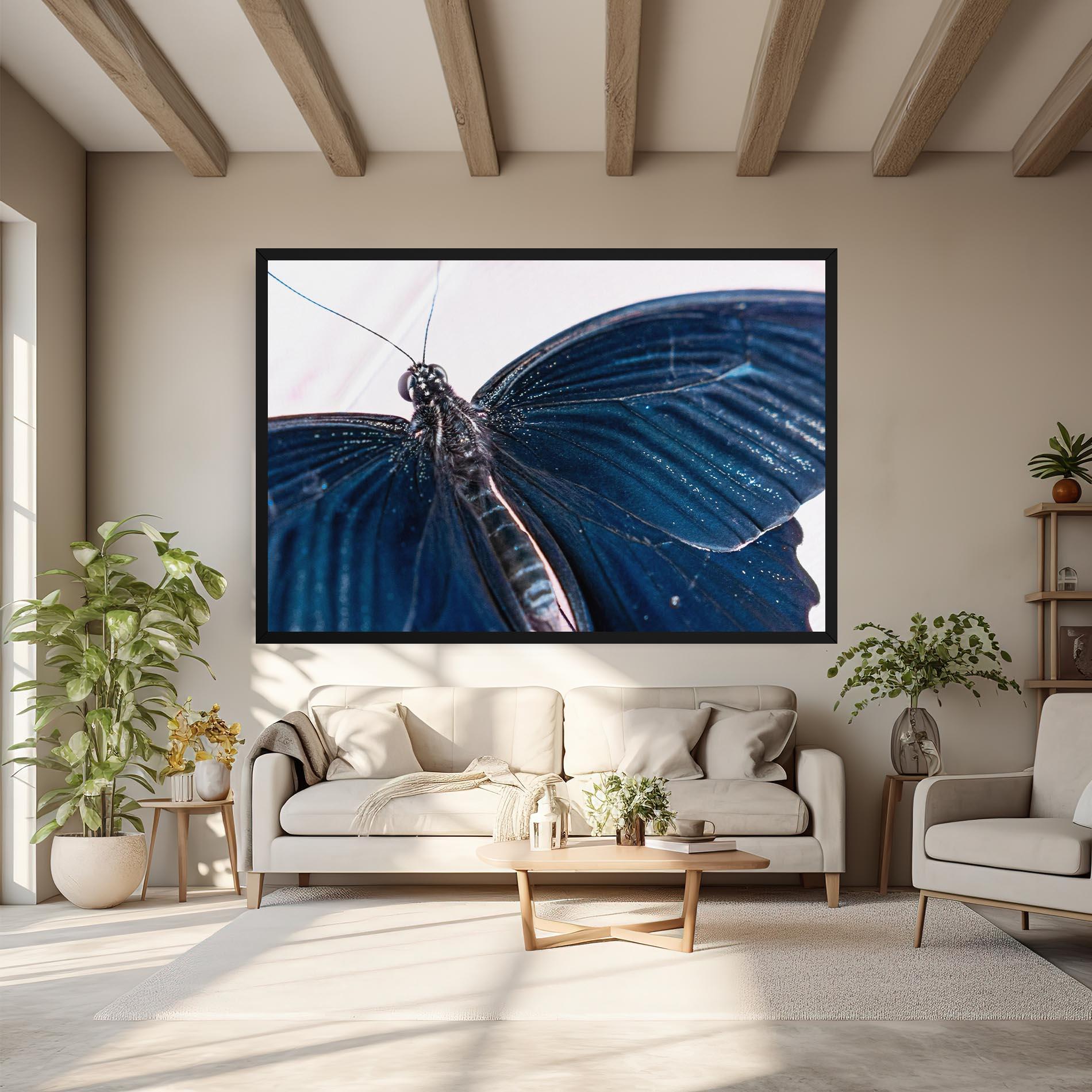 Leinwandbild Blue Butterfly mockup 6