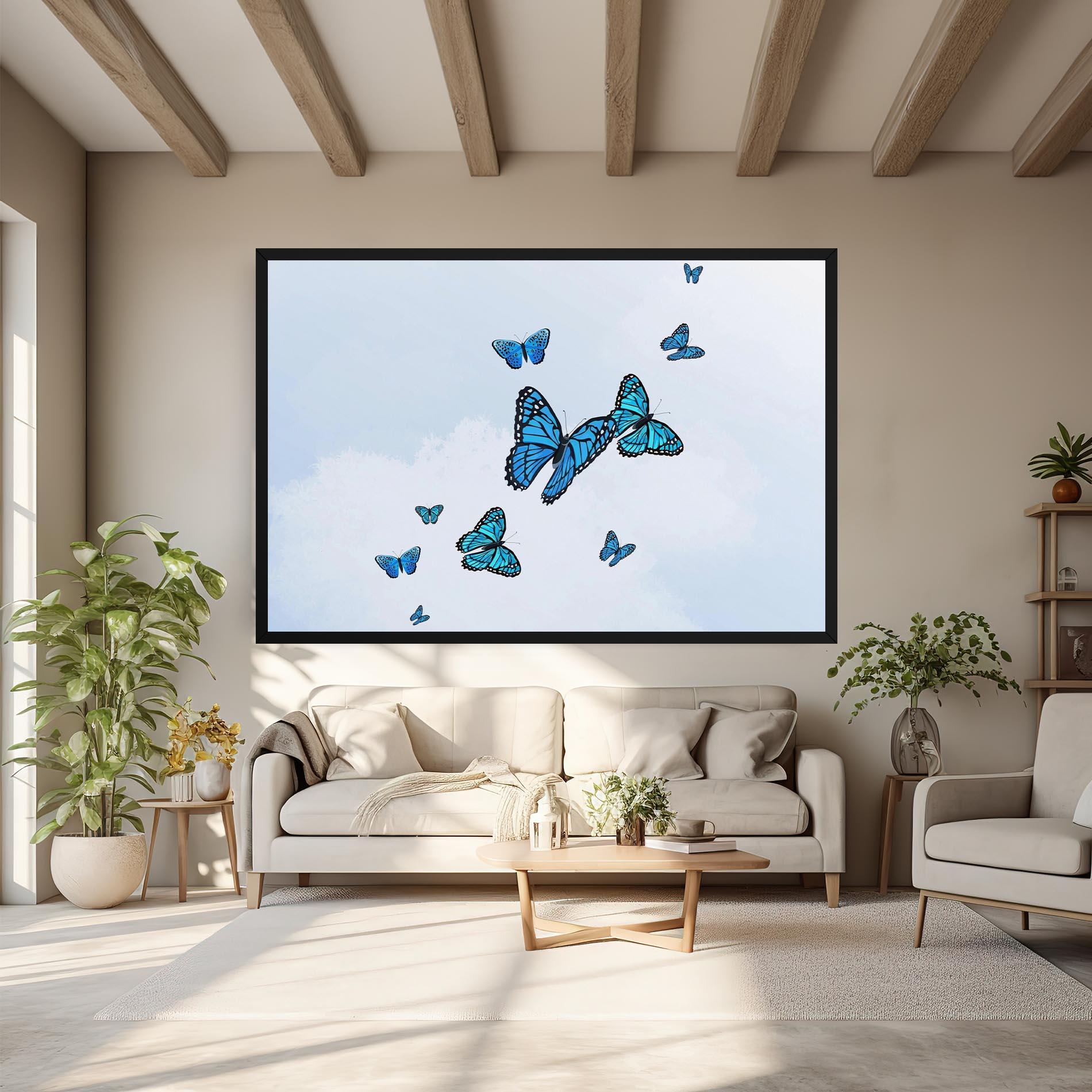 Leinwandbild Blue Sky Butterfly mockup 6