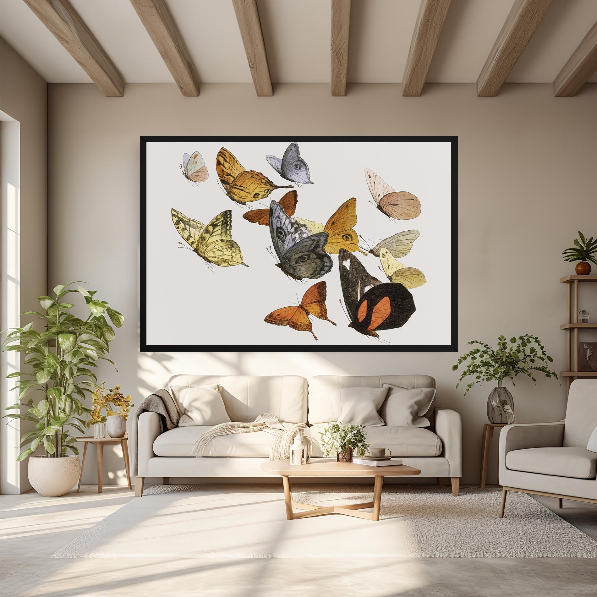 Leinwandbild Butterfly Floating mockup 6