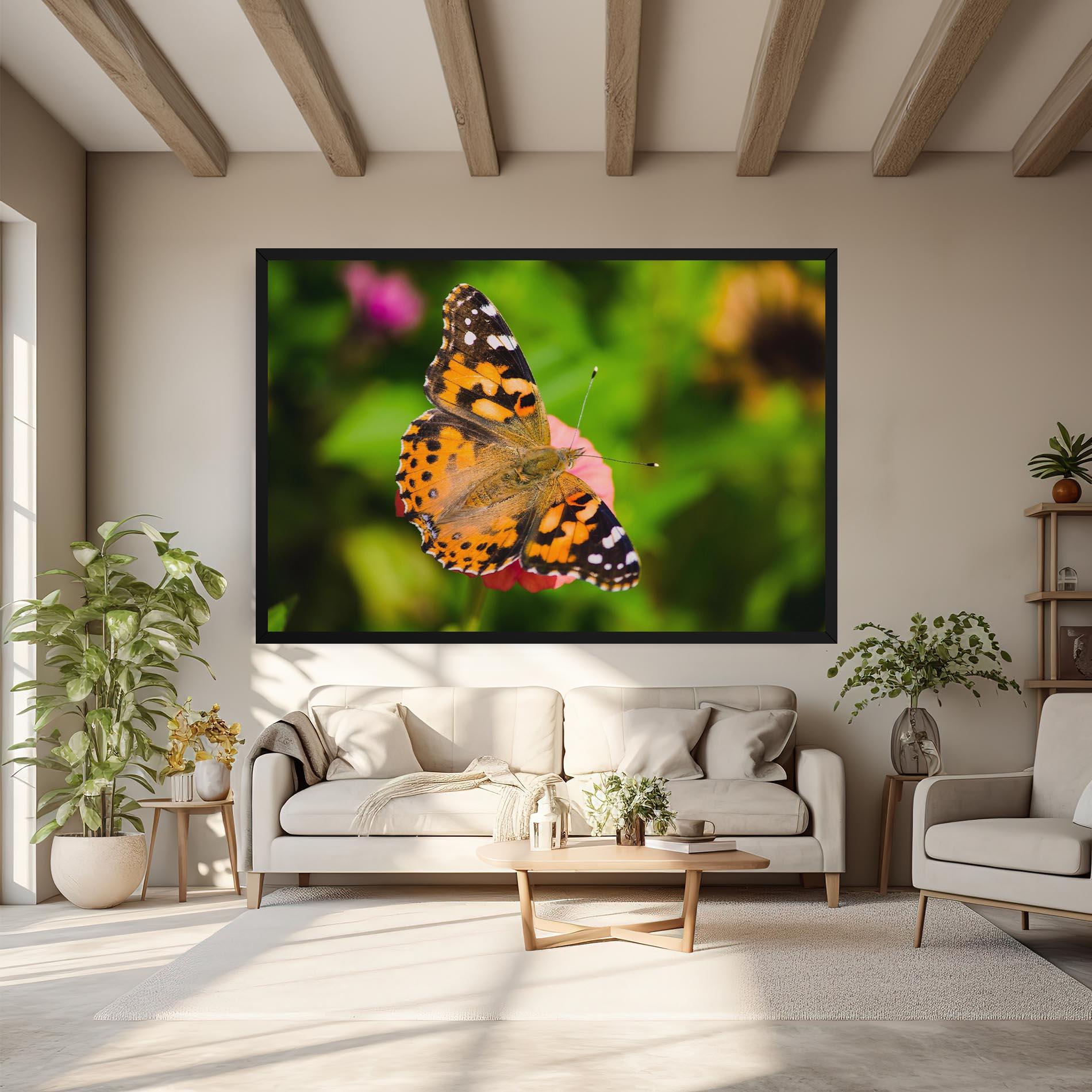 Leinwandbild Butterfly On Flower mockup 6