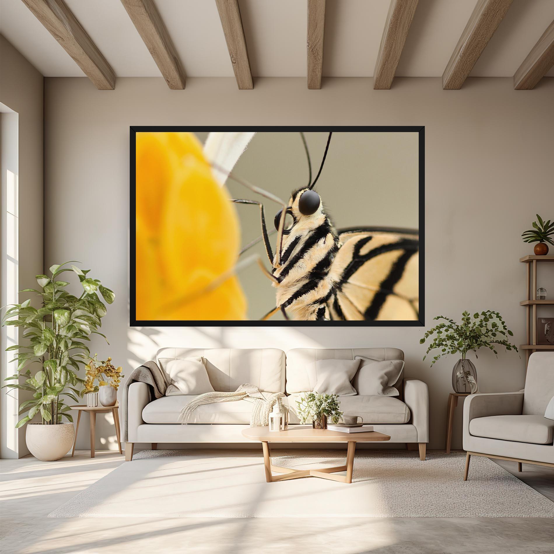 Leinwandbild Close Up Cream Butterfly mockup 6