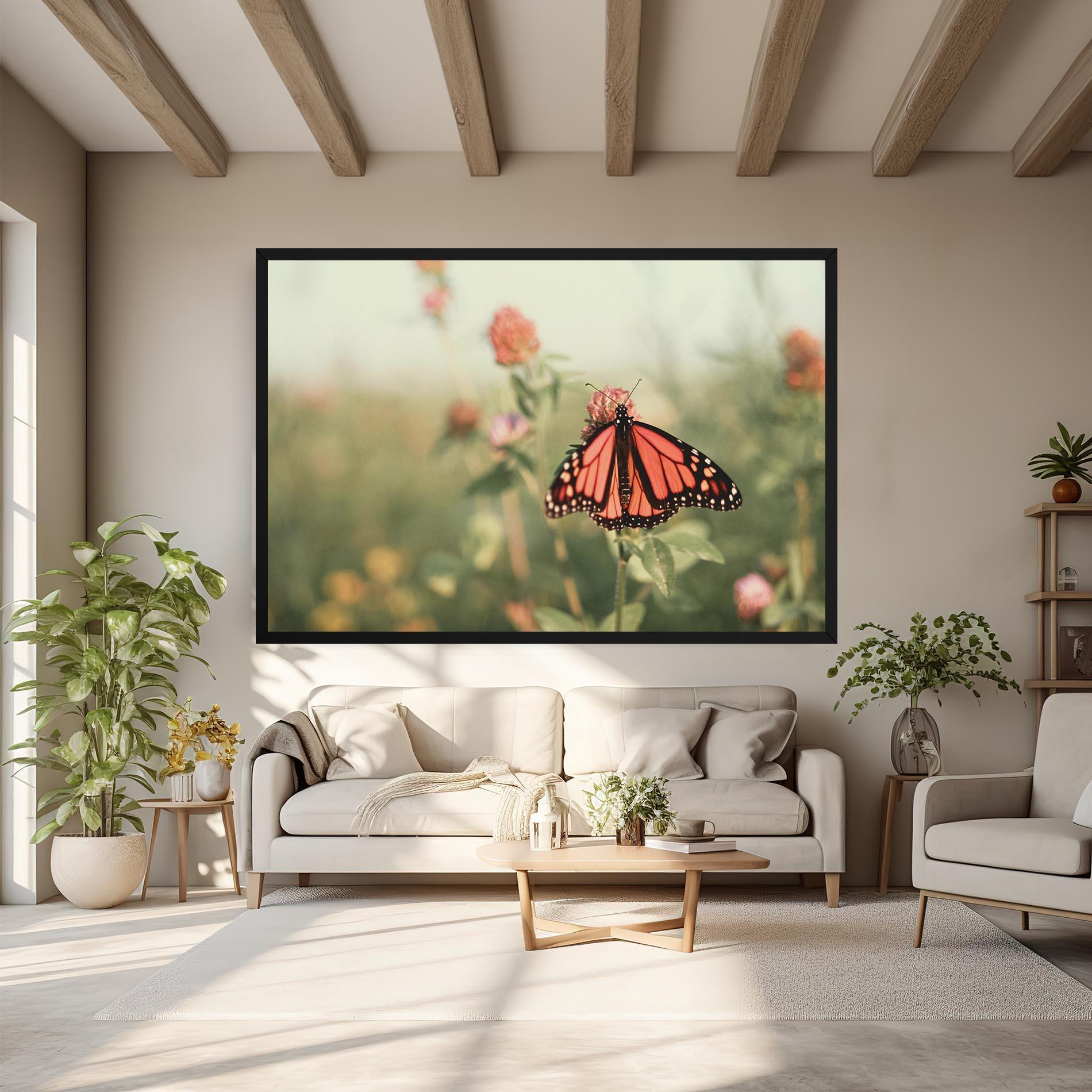 Leinwandbild Light Red Butterfly mockup 6