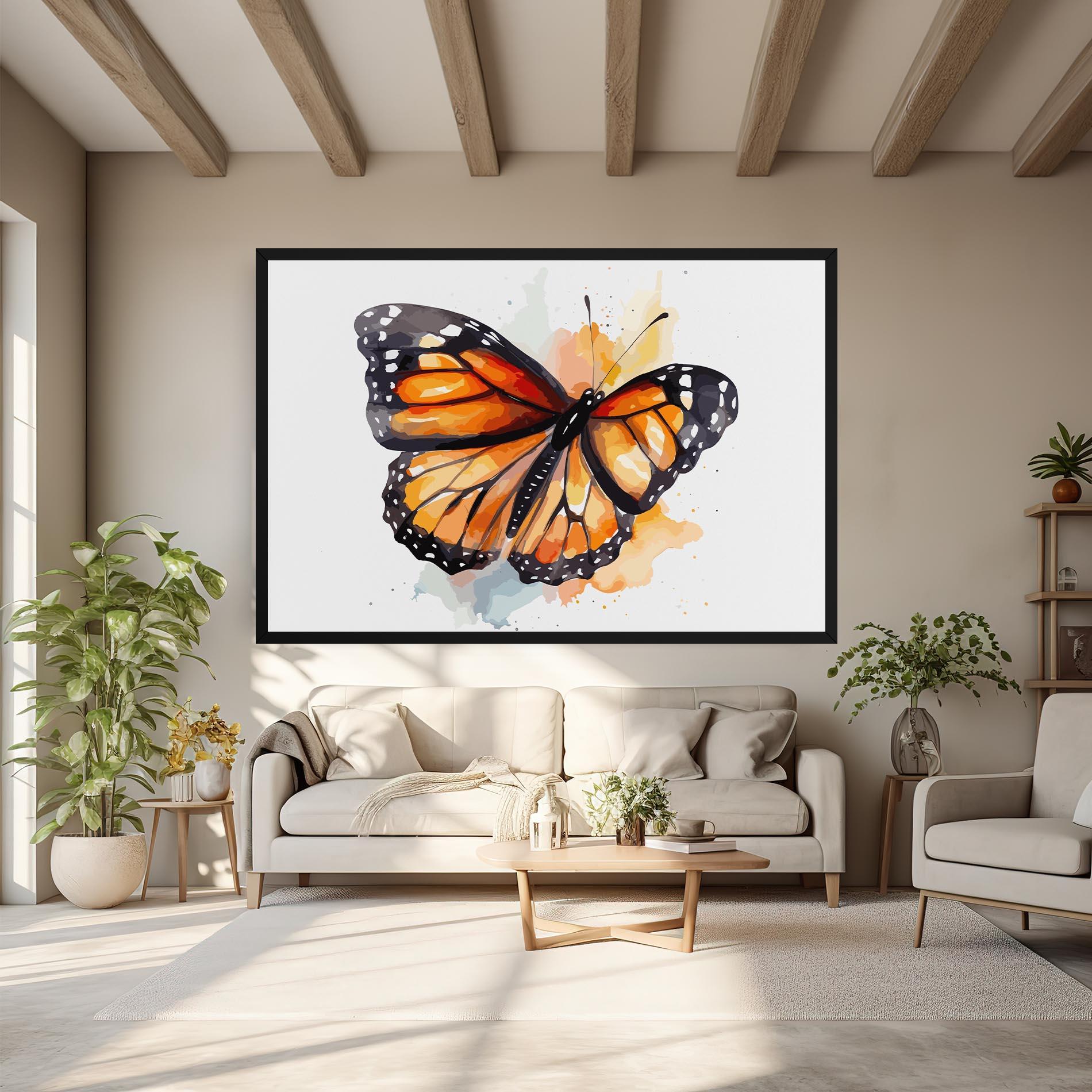 Leinwandbild Orange Butterfly mockup 6