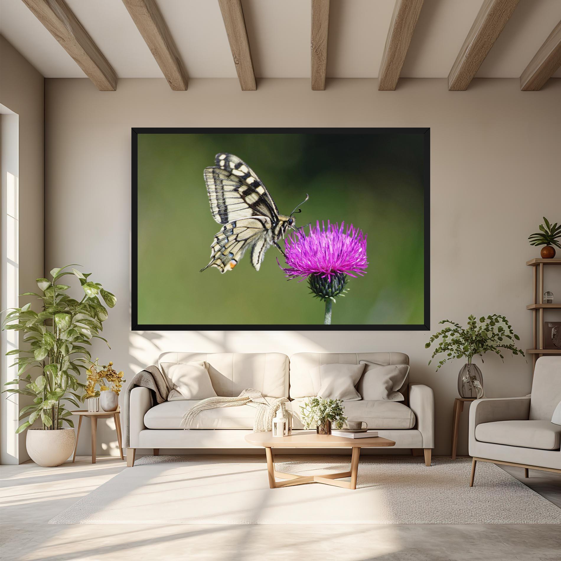 Leinwandbild White Butterfly Pollen mockup 6