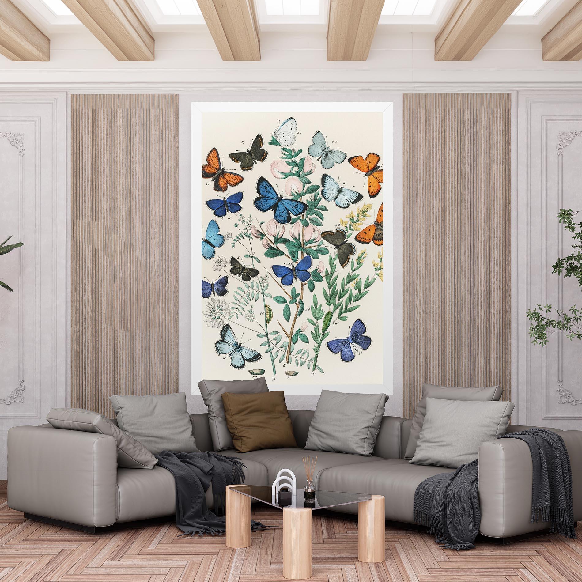 Leinwandbild Blue Orange Butterflies mockup 6