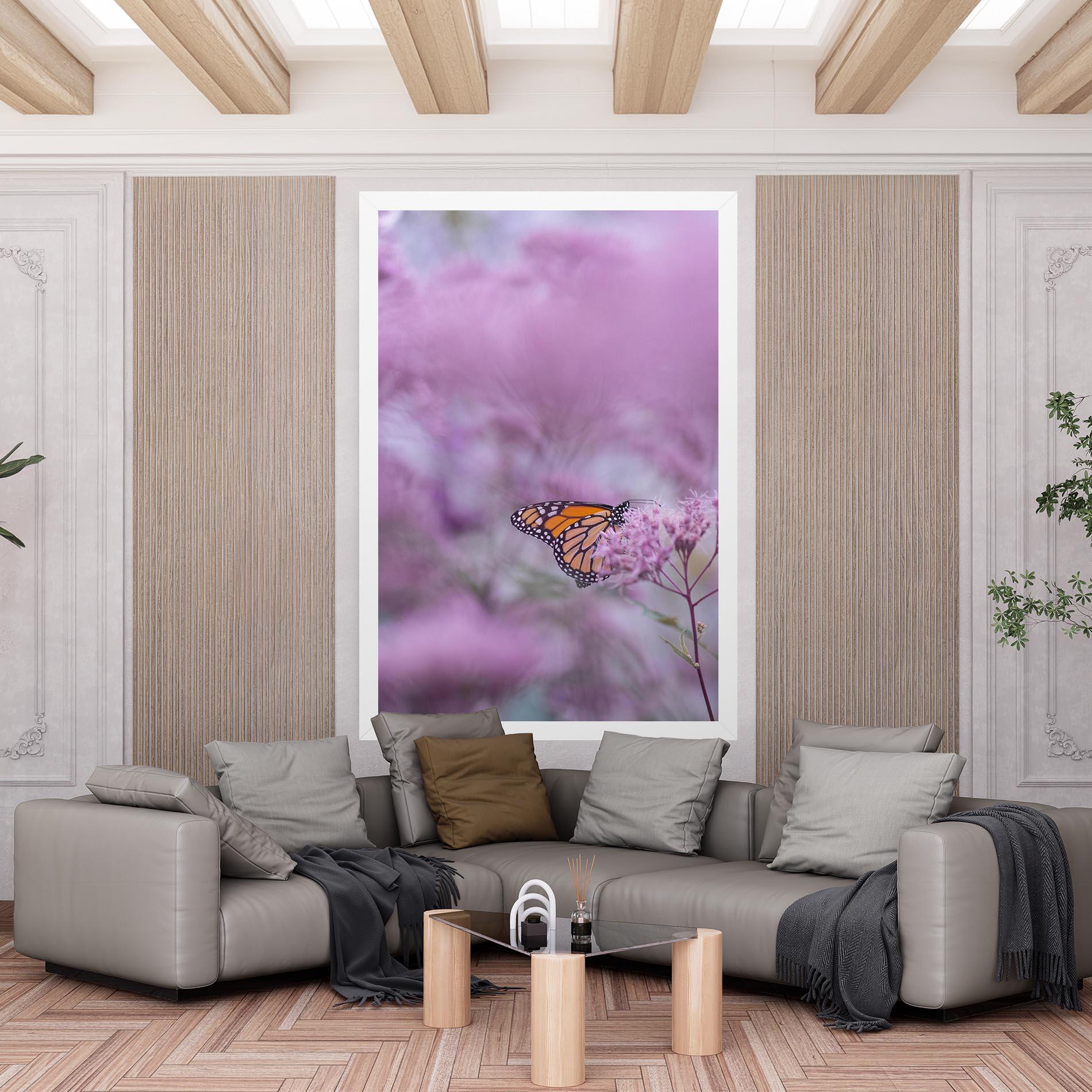Leinwandbild Purple Flower Butterfly mockup 6