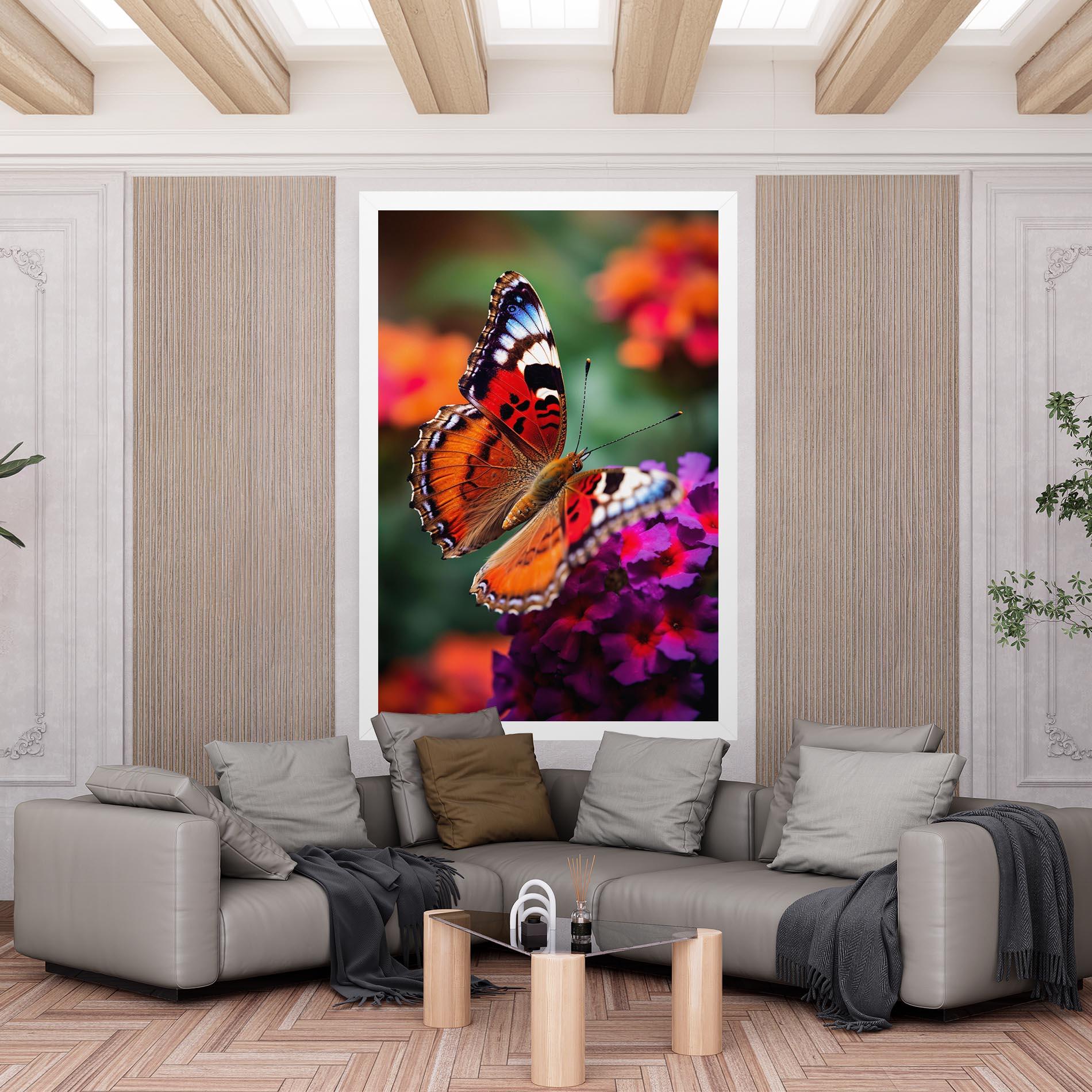 Leinwandbild Red Blue Butterfly mockup 6