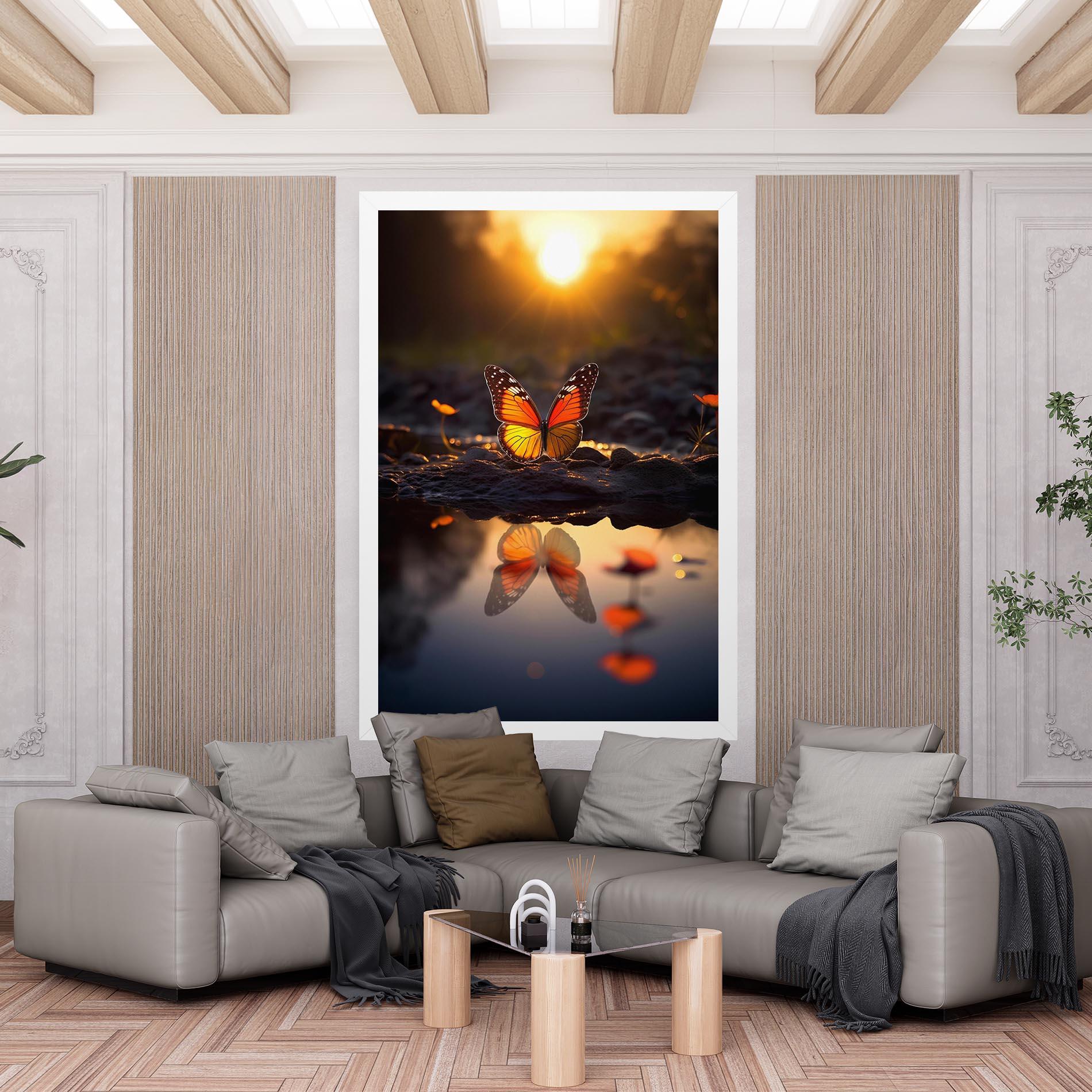 Leinwandbild Sun Water Butterfly mockup 6