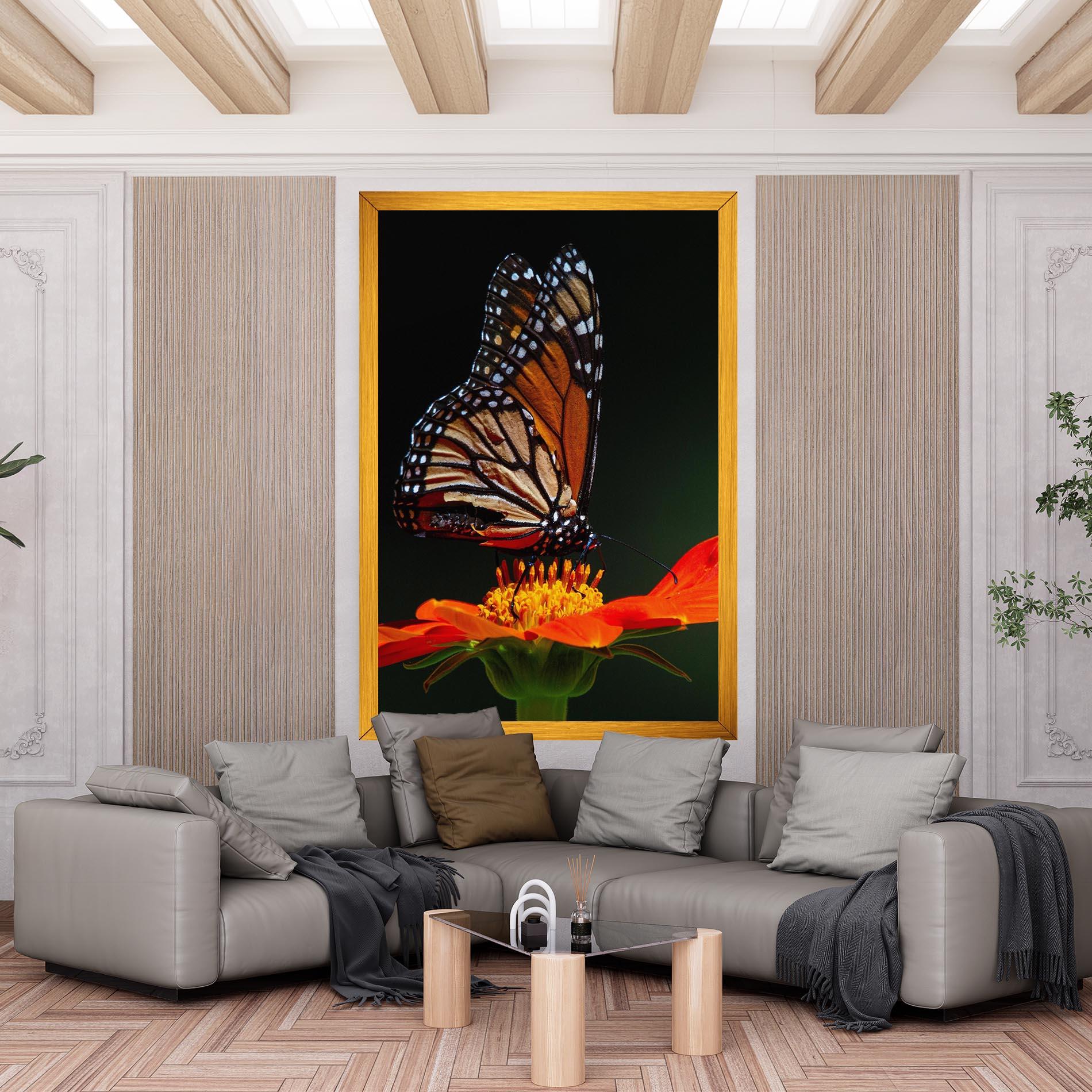 Leinwandbild Dark Orange Butterfy mockup 6