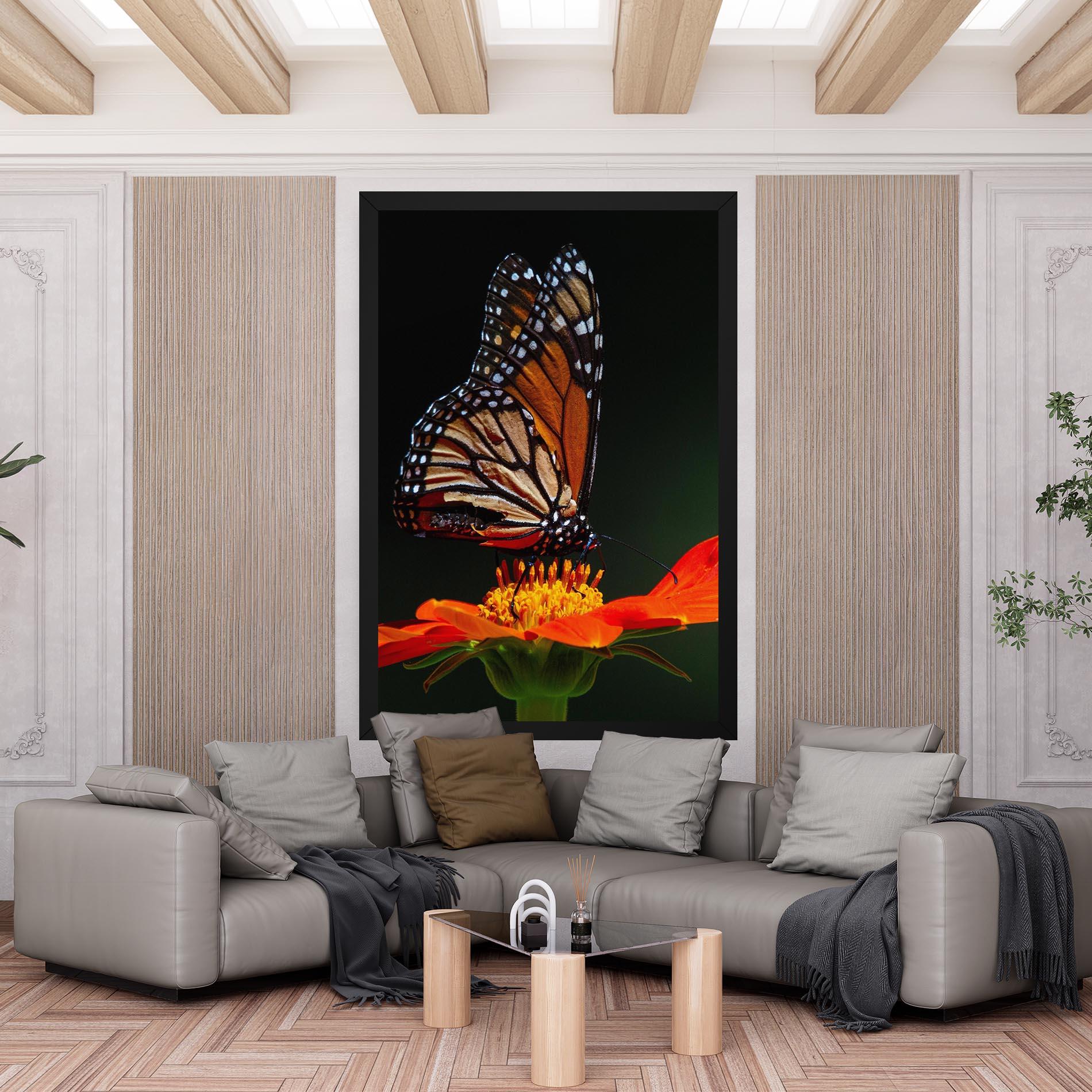 Leinwandbild Dark Orange Butterfy mockup 6