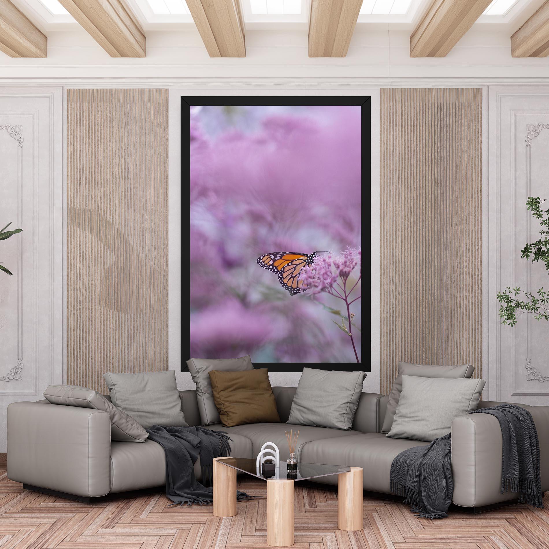 Leinwandbild Purple Flower Butterfly mockup 6