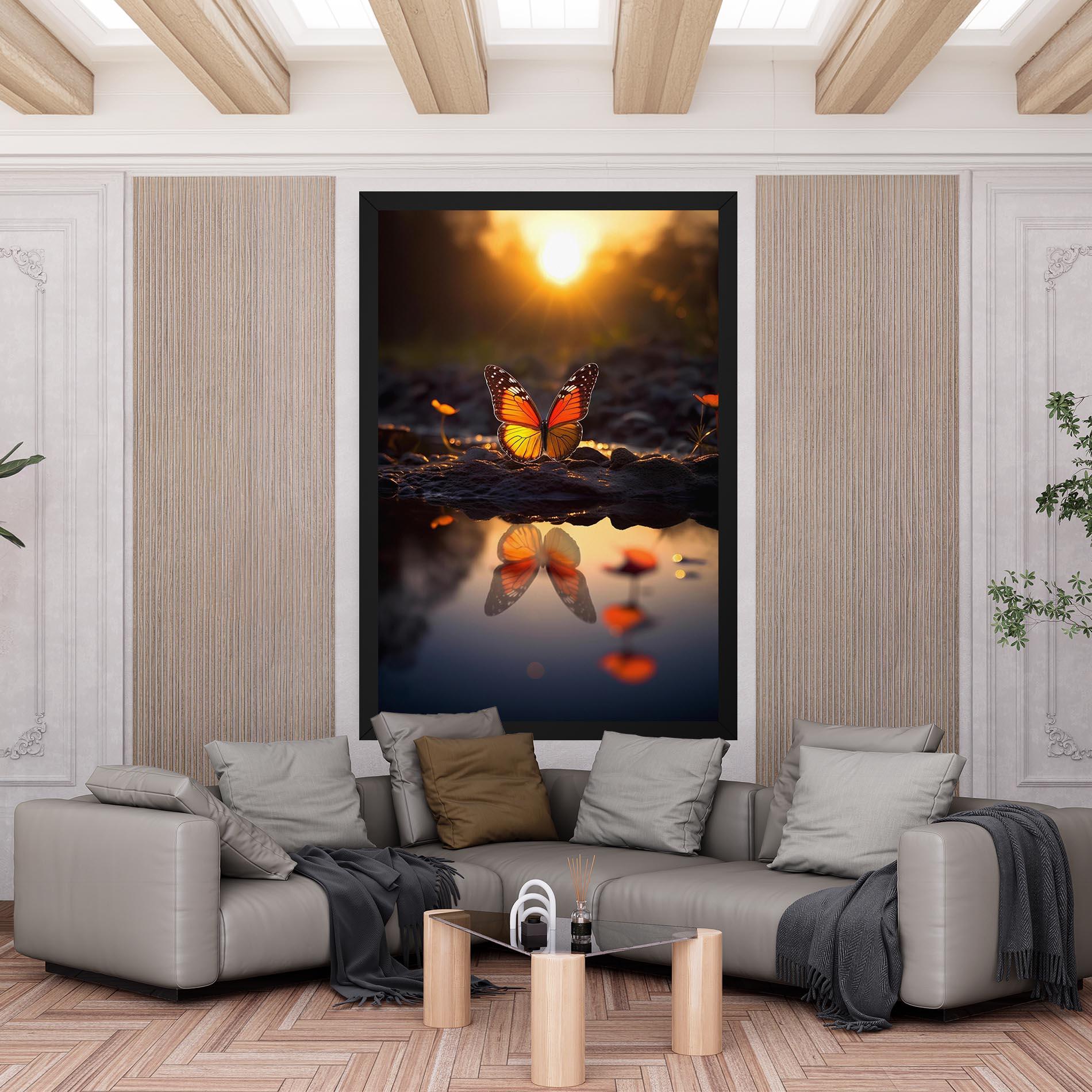 Leinwandbild Sun Water Butterfly mockup 6