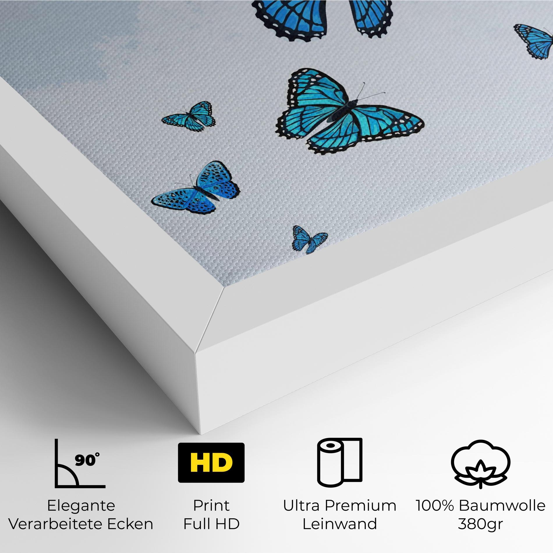 Leinwandbild Blue Sky Butterfly mockup 4