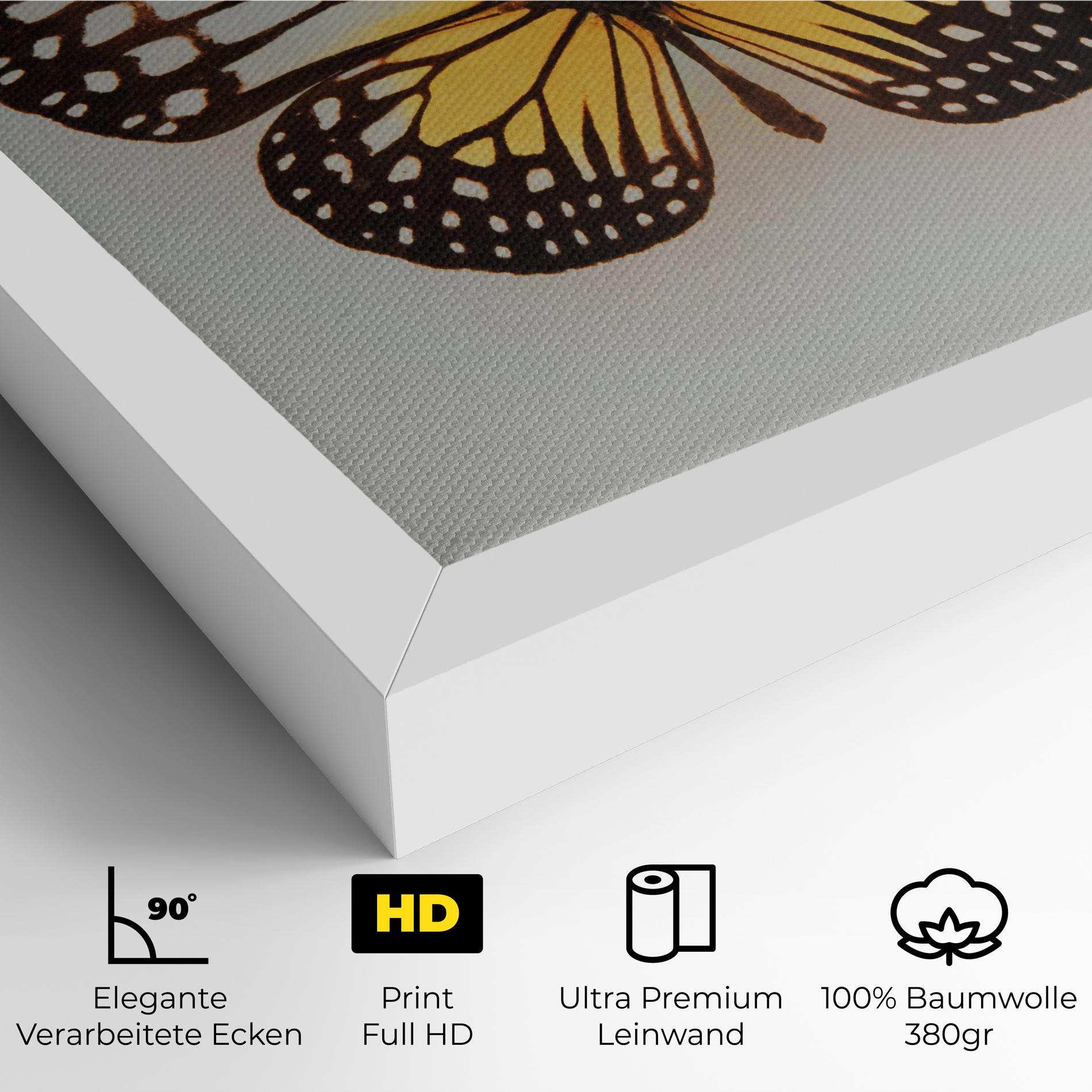 Leinwandbild Butterfly On Grey mockup 4