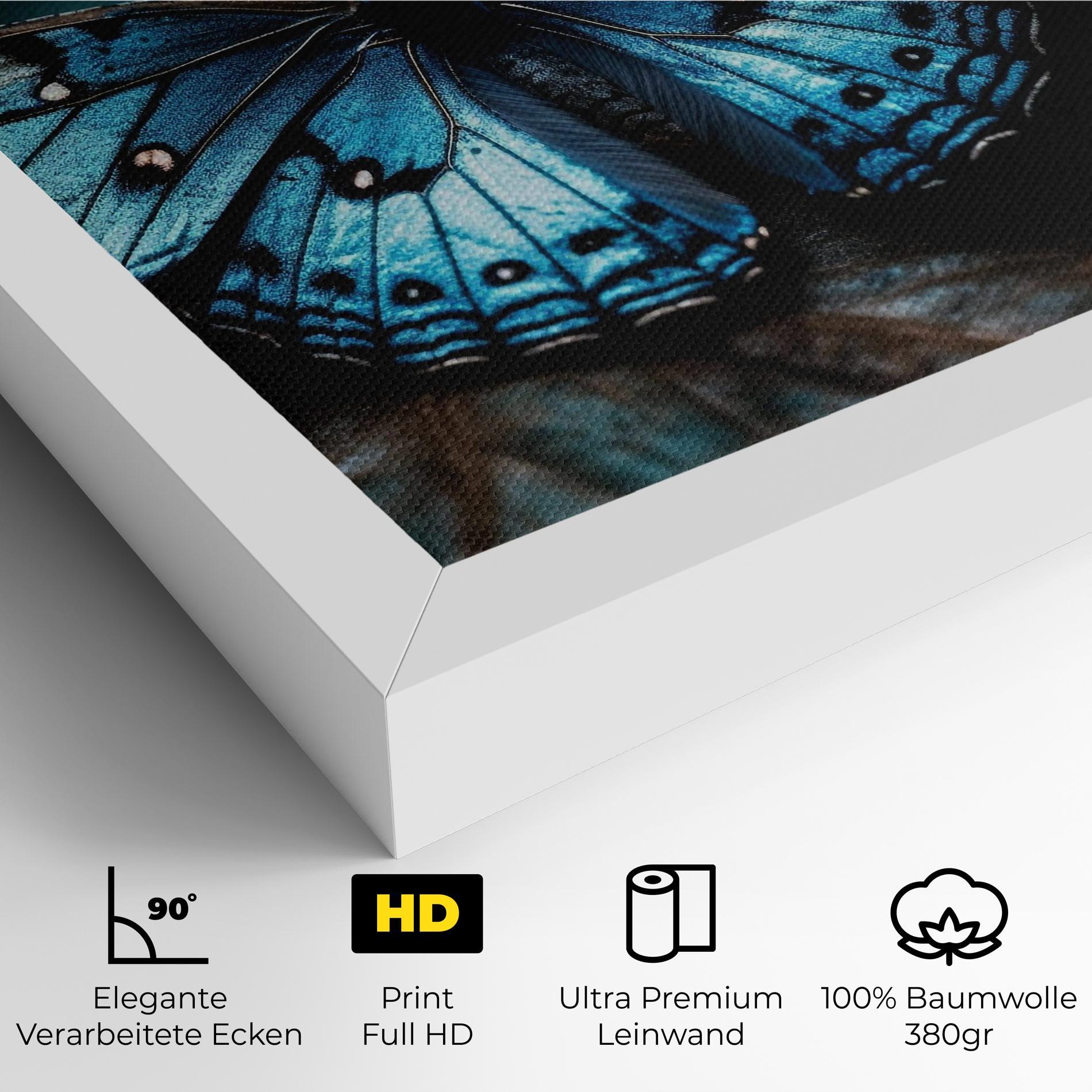 Leinwandbild Dark Blue Buterfly mockup 4