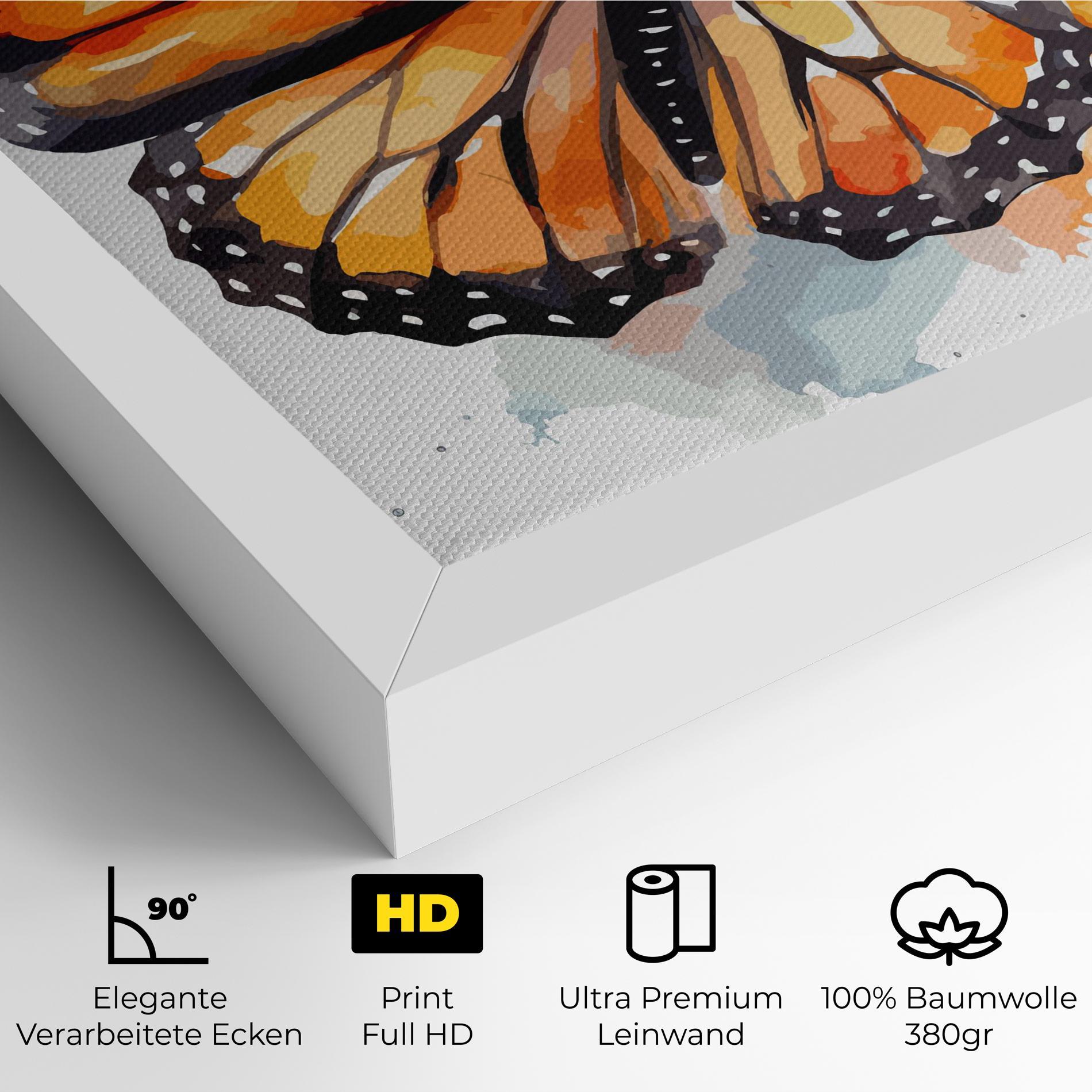 Leinwandbild Orange Butterfly mockup 4