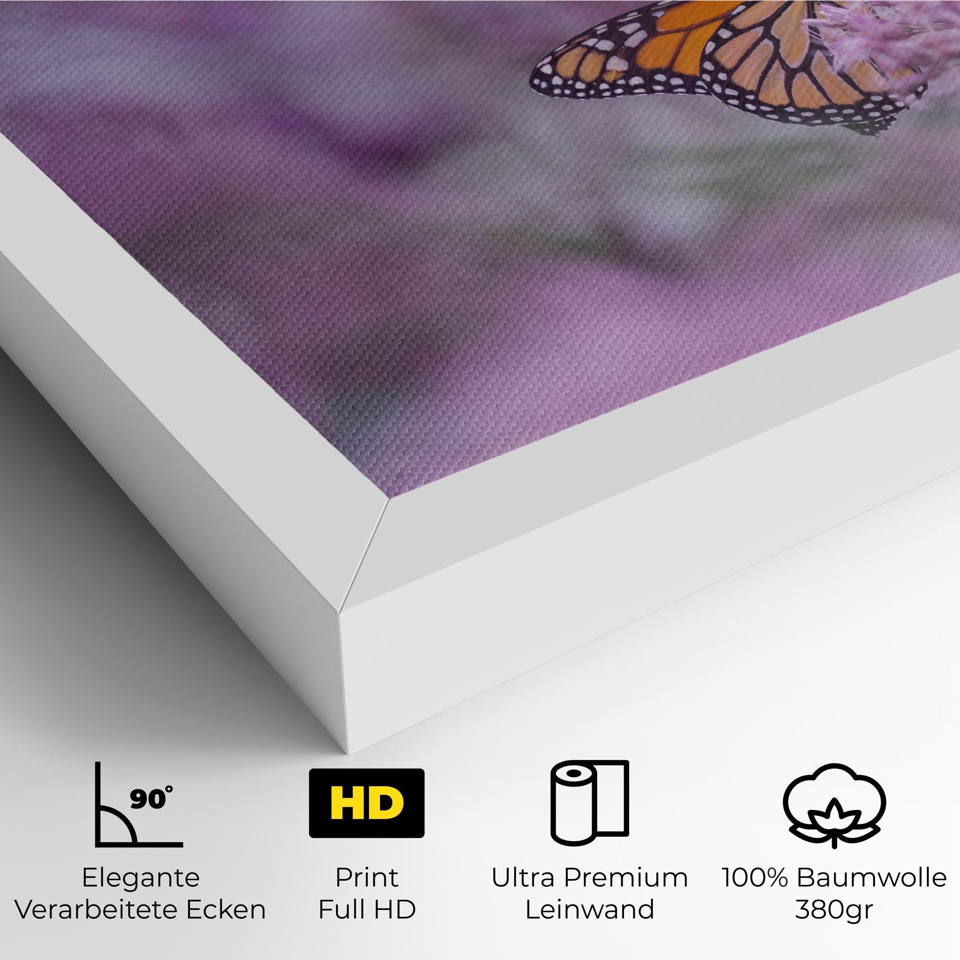 Leinwandbild Purple Flower Butterfly mockup 4
