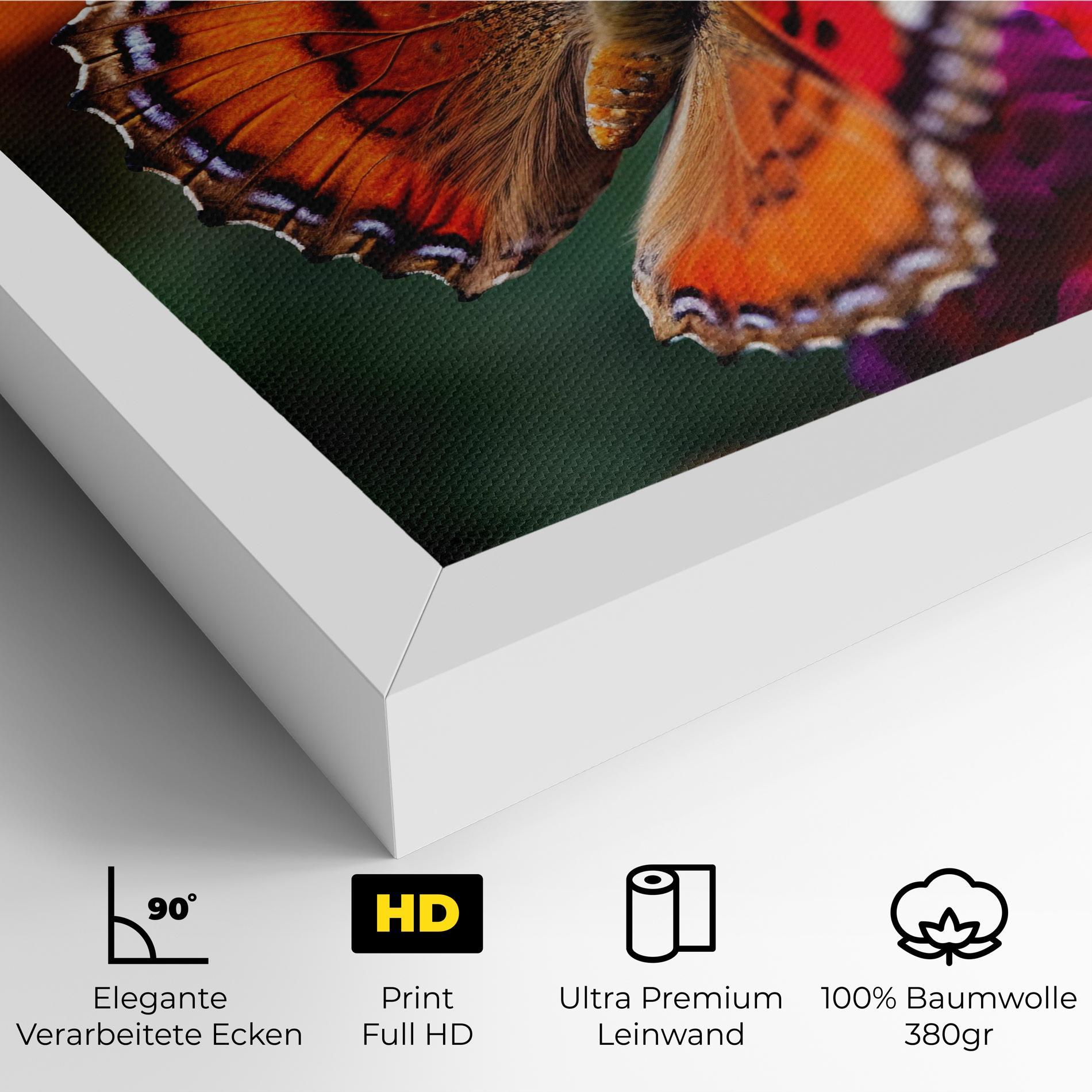 Leinwandbild Red Blue Butterfly mockup 4