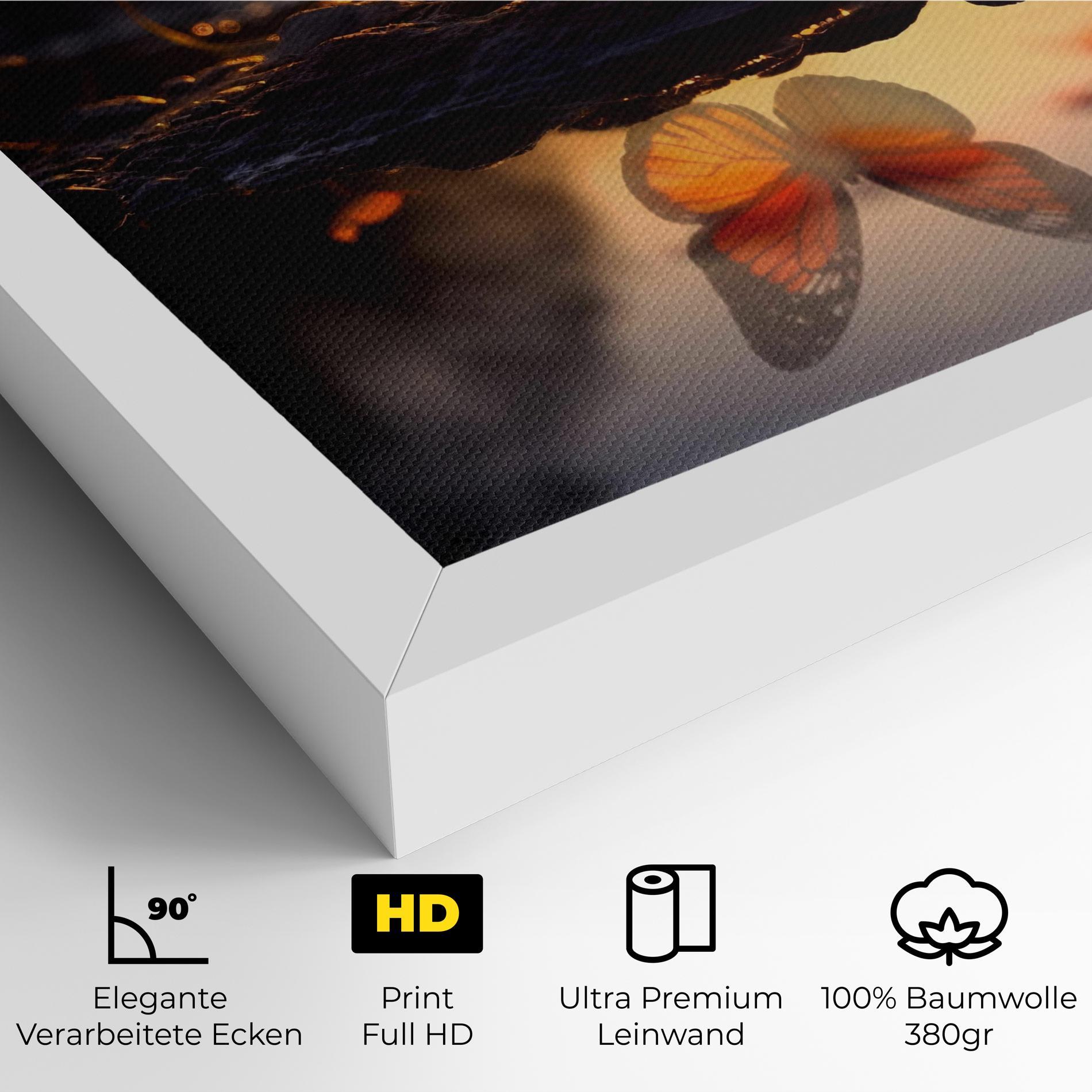 Leinwandbild Sun Water Butterfly mockup 4