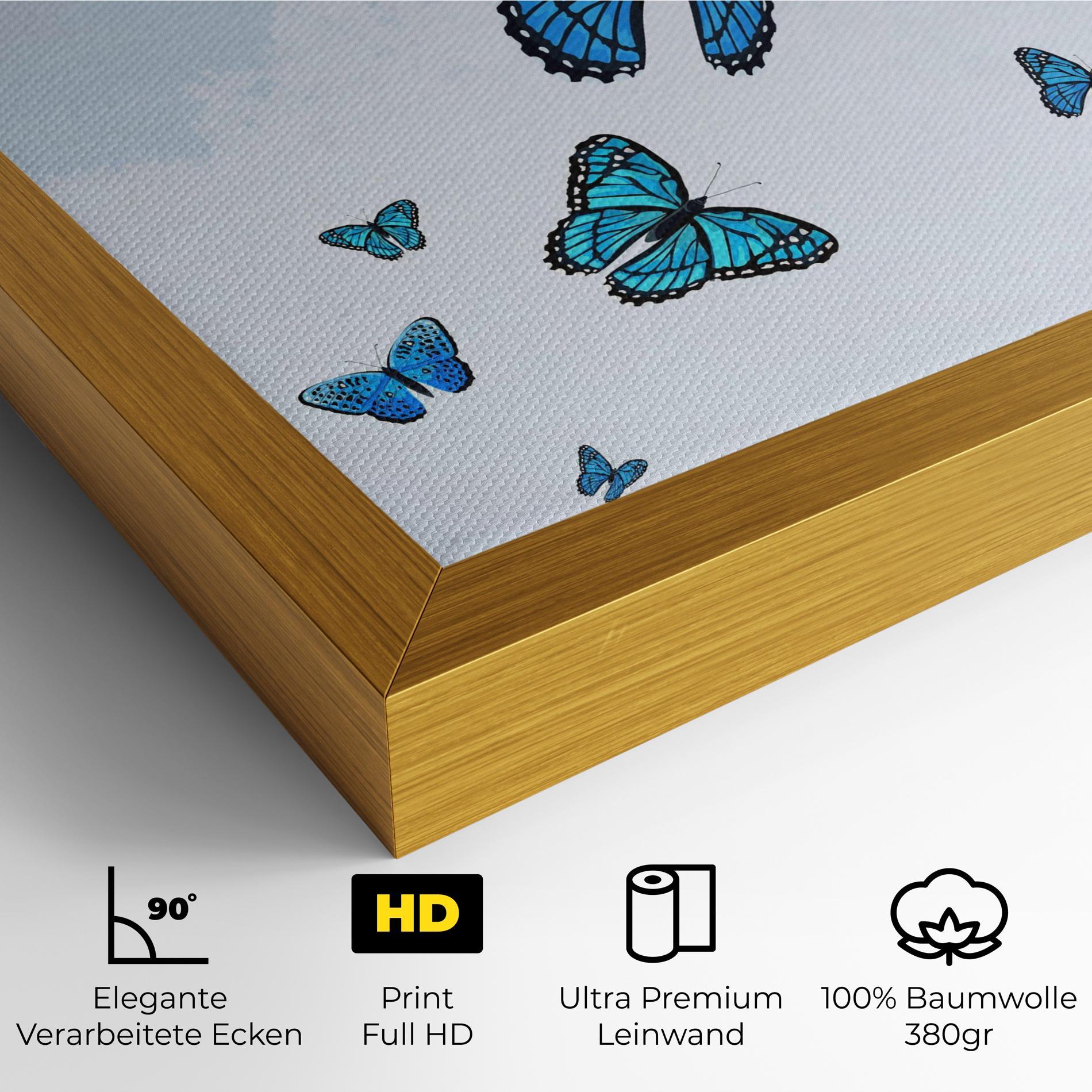 Leinwandbild Blue Sky Butterfly mockup 4