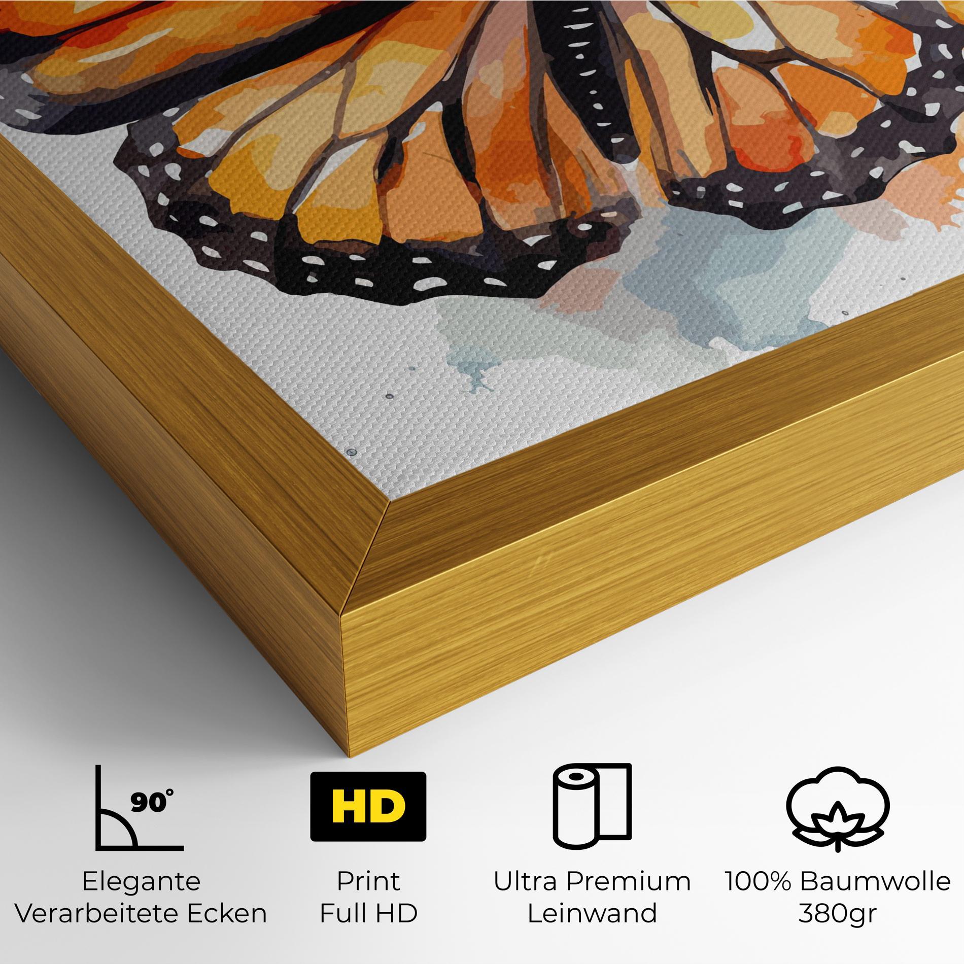 Leinwandbild Orange Butterfly mockup 4