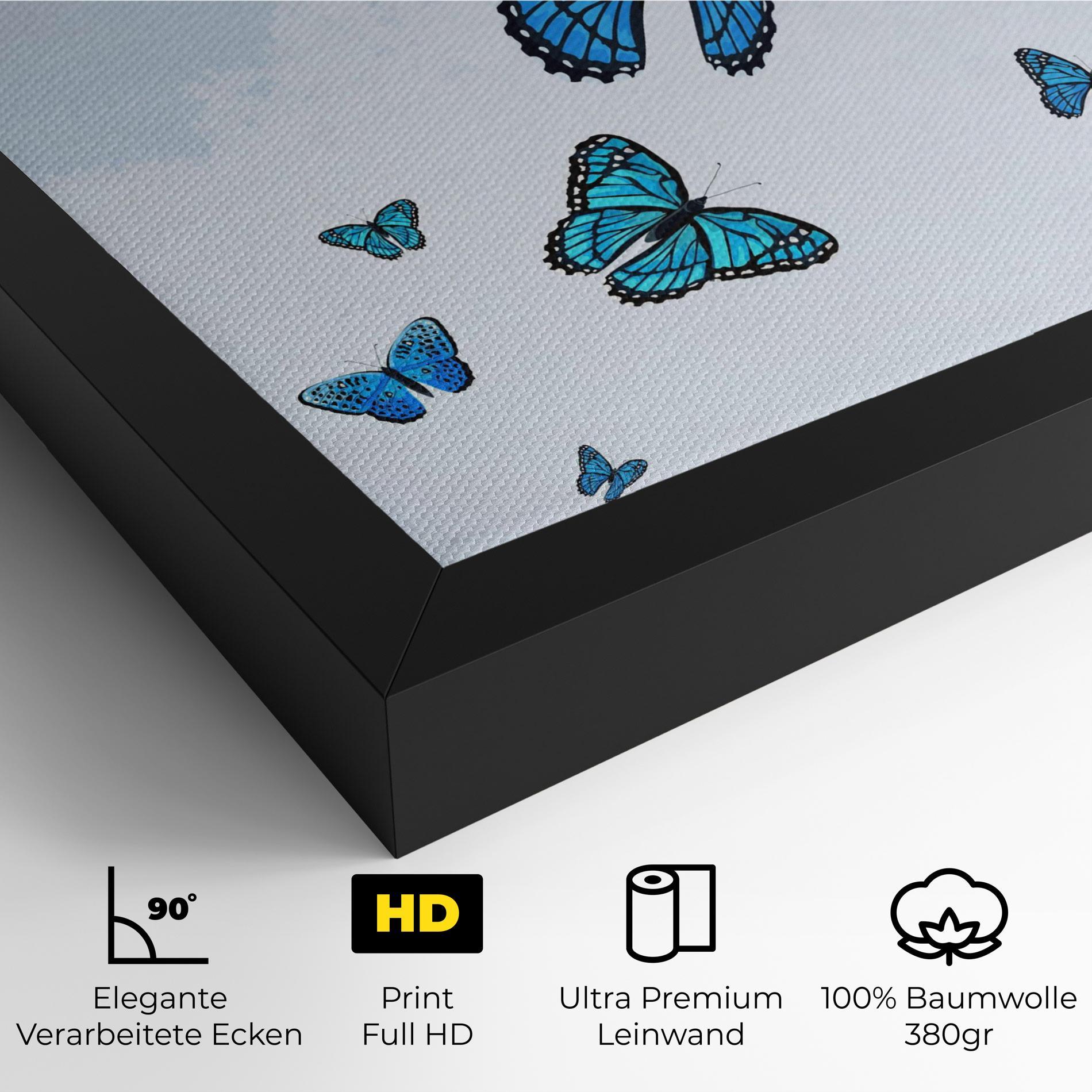 Leinwandbild Blue Sky Butterfly mockup 4
