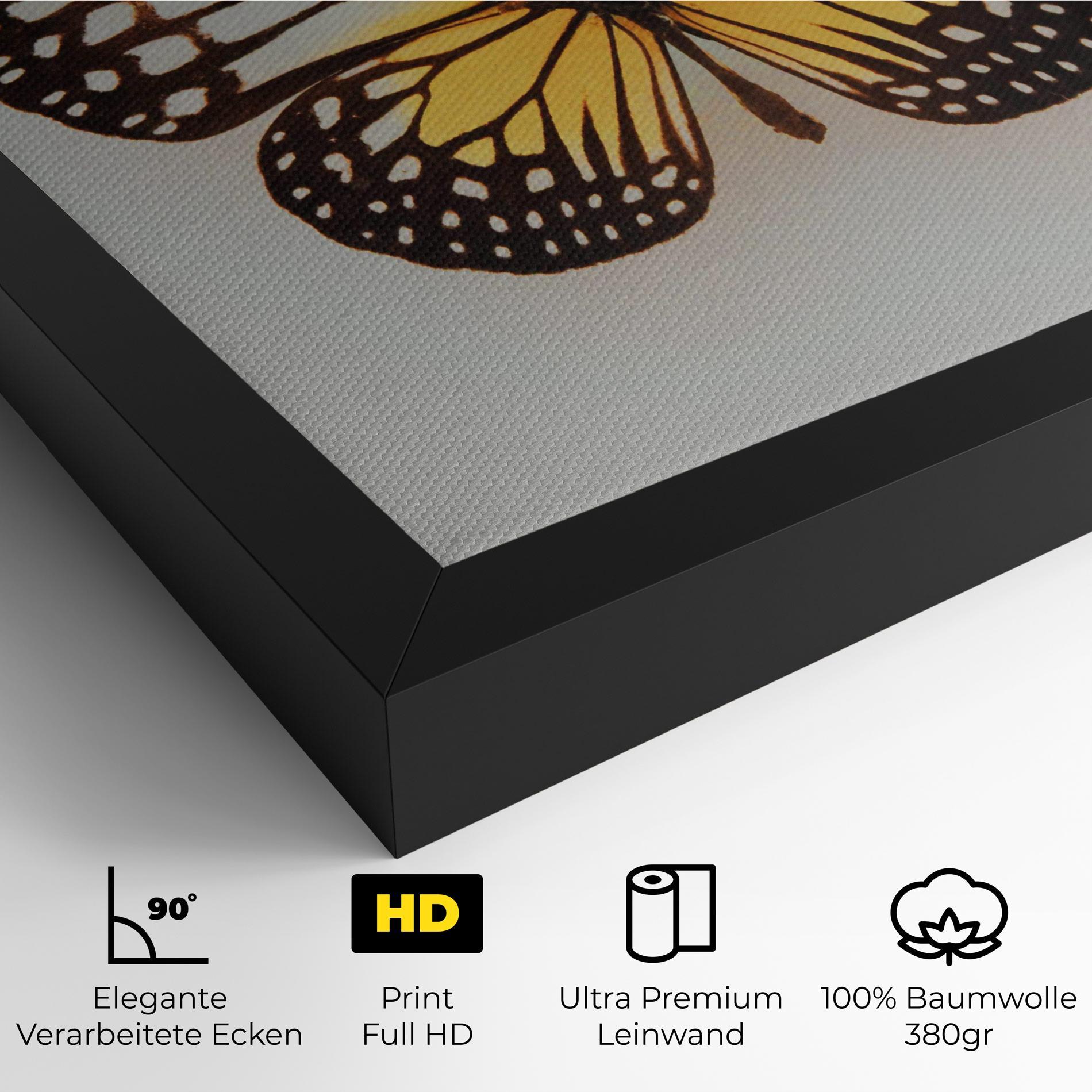 Leinwandbild Butterfly On Grey mockup 4